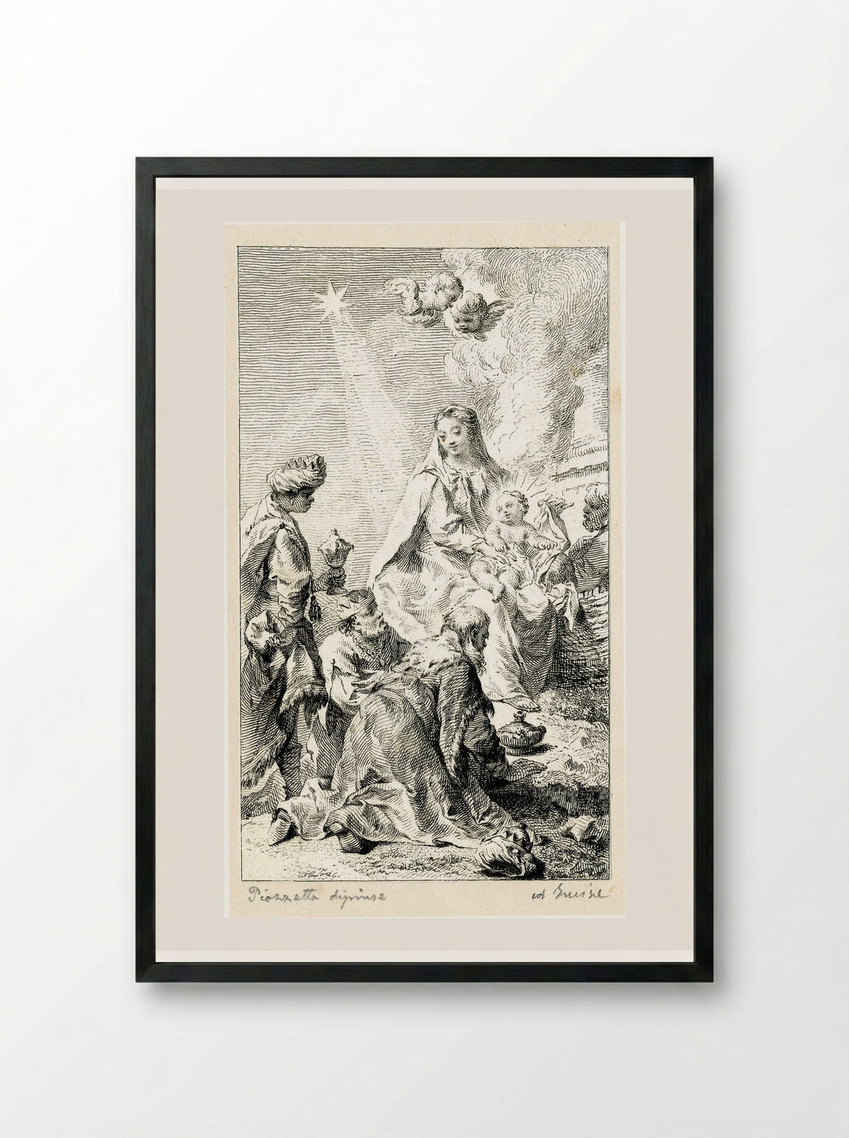 Adoration of the Magi - Francesco Bartolozzi - Framed Print Black