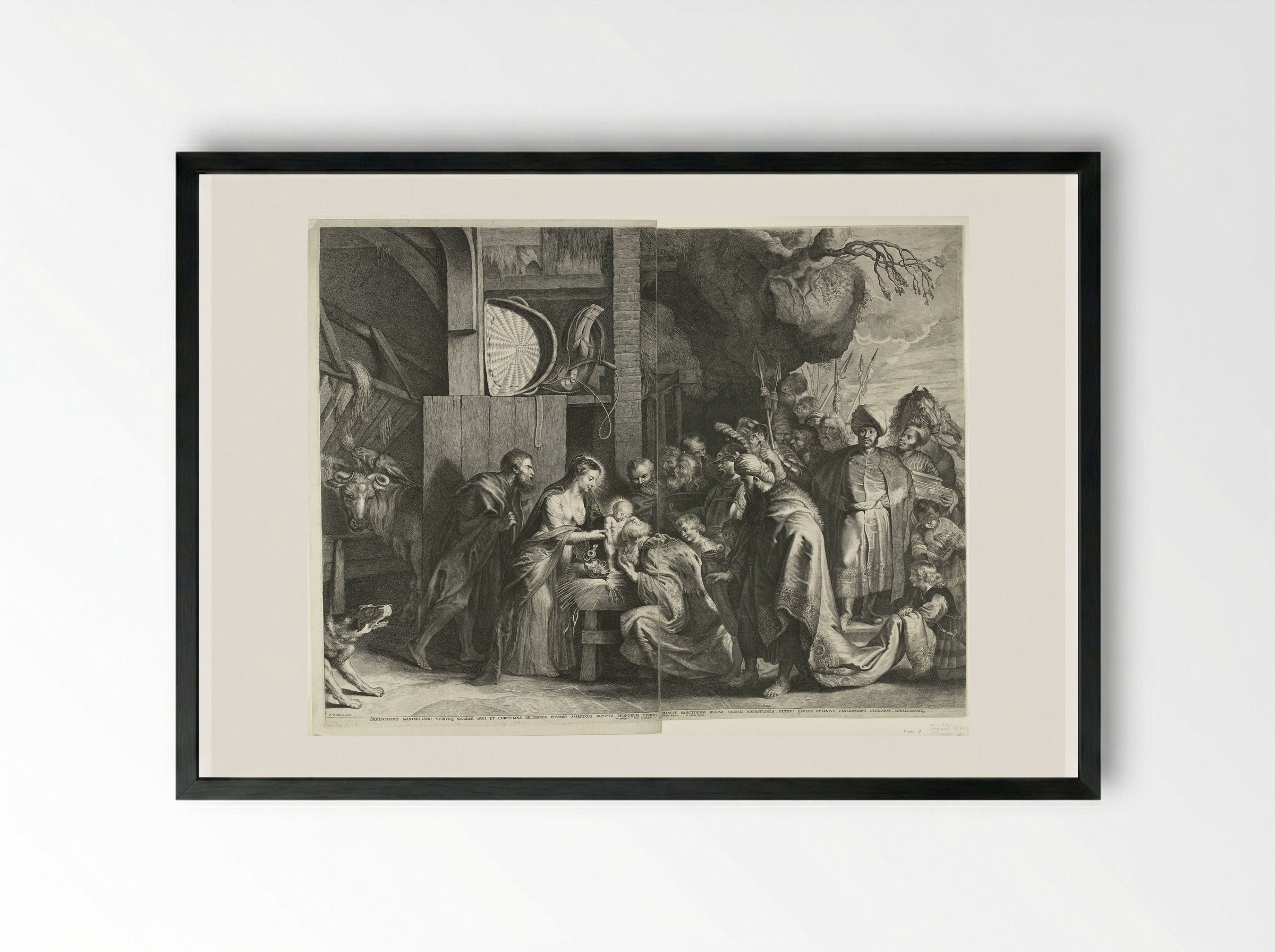 Adoration of the Magi - Lucas Vorsterman I - Framed Print Black