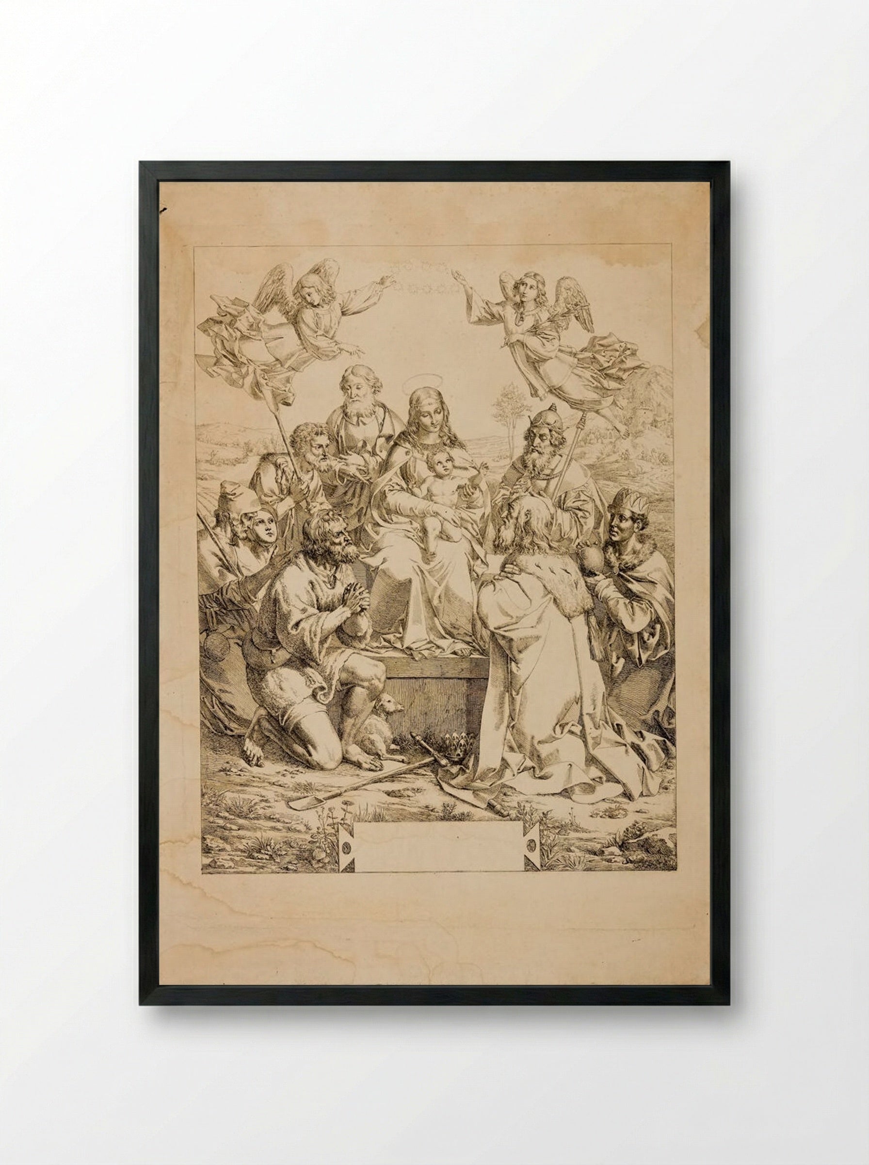 Adoration of the Magi - Joseph von Führich - Framed Print Black