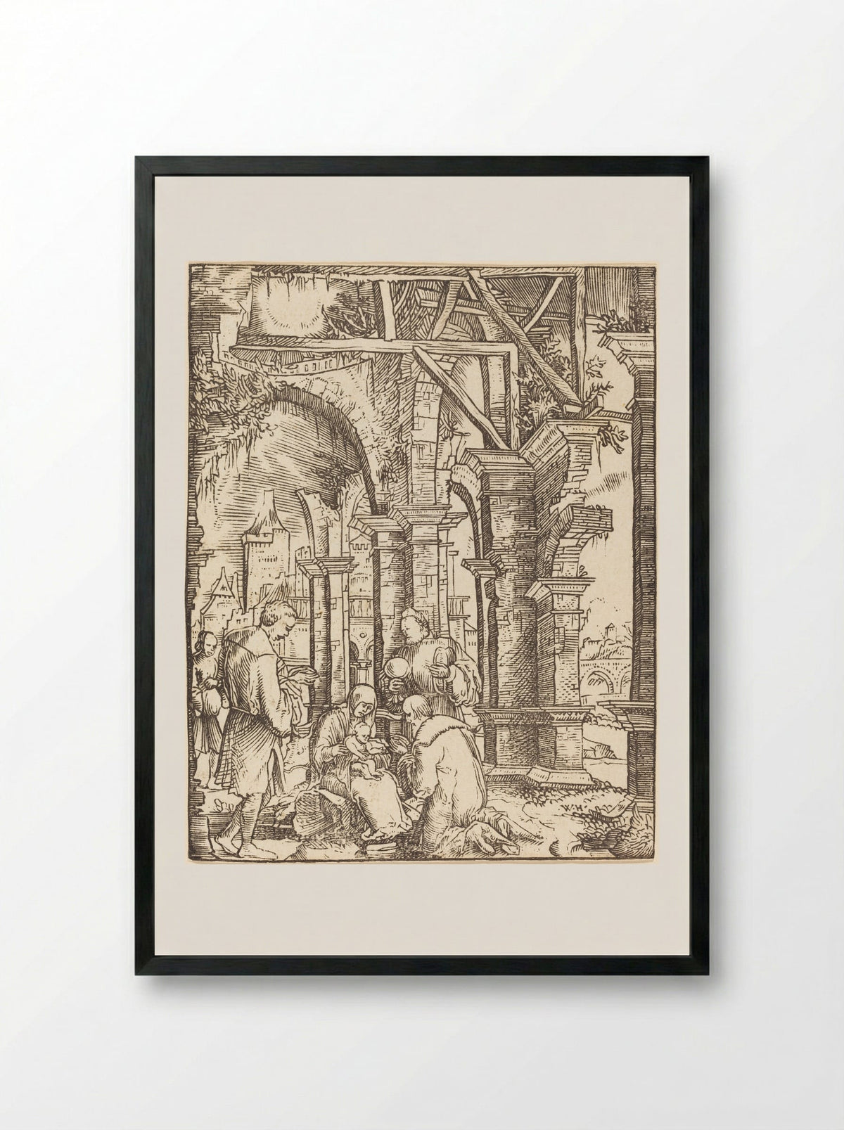 Adoration of the Magi - Wolfgang Huber - Framed Print Black