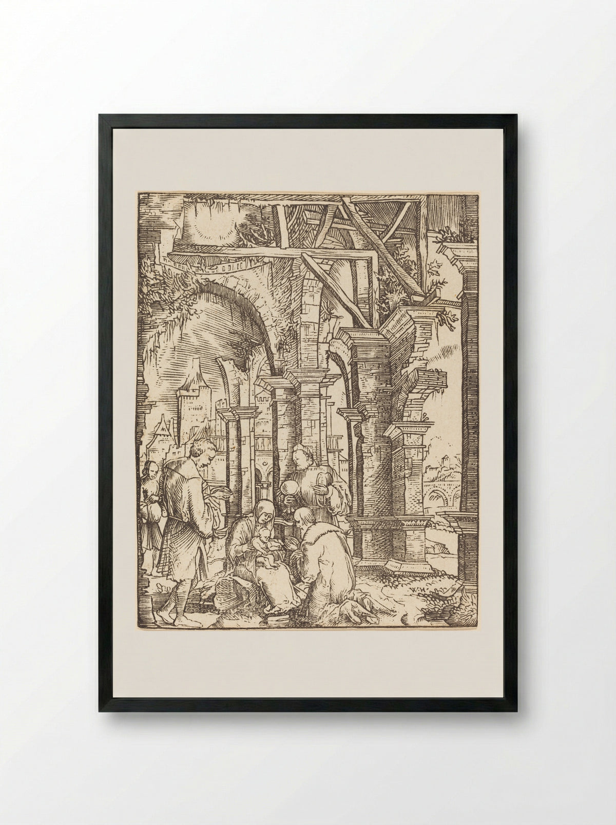 Adoration of the Magi - Wolfgang Huber - Framed Print Black