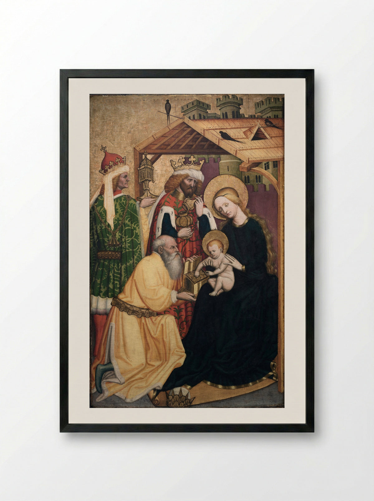 Adoration of the Magi - Konrad Laib - Framed Print Black