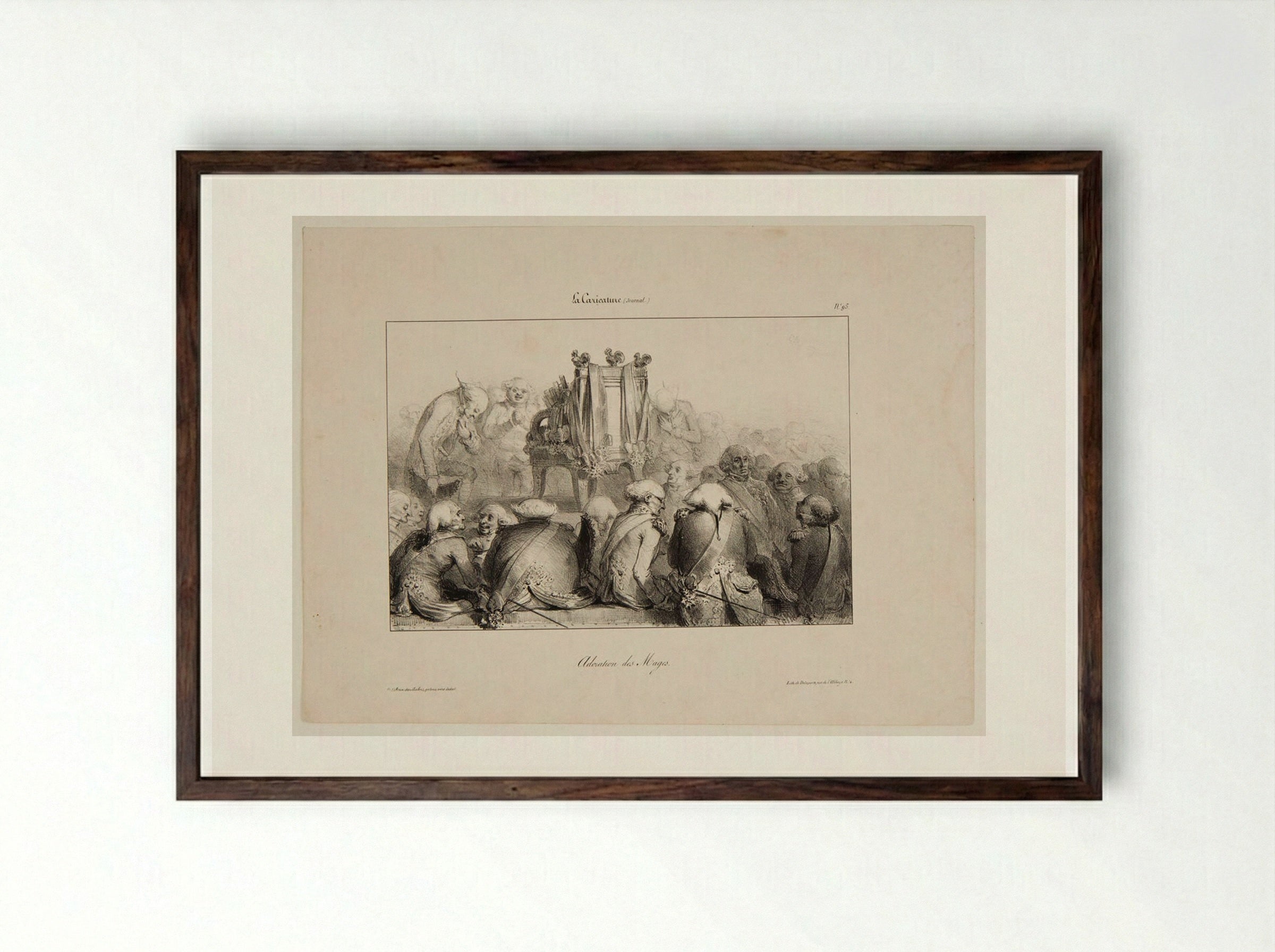 Adoration of the Magi - Denis-Auguste-Marie Raffet - Framed Print Dark Wood