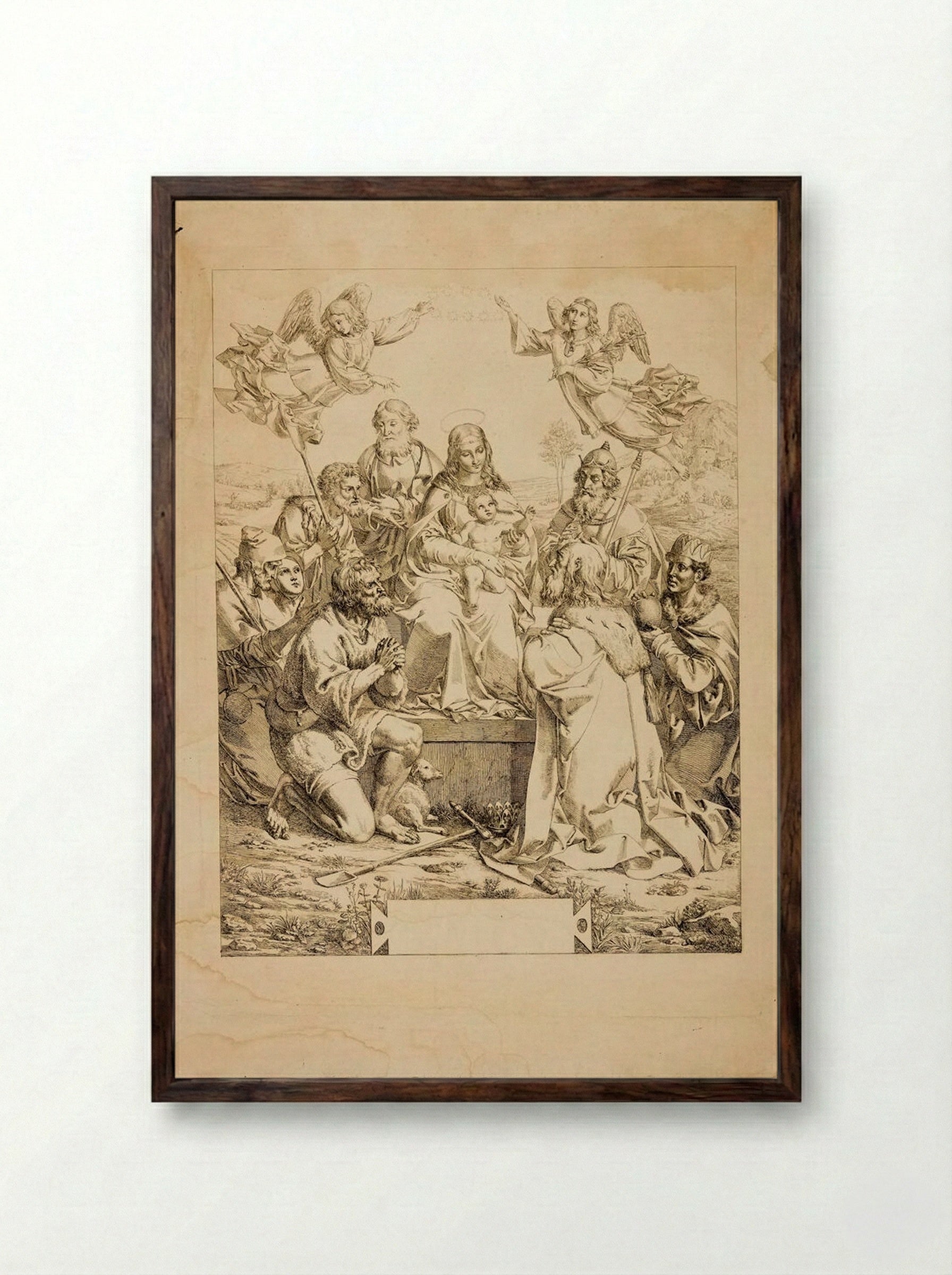 Adoration of the Magi - Joseph von Führich - Framed Print Dark Wood