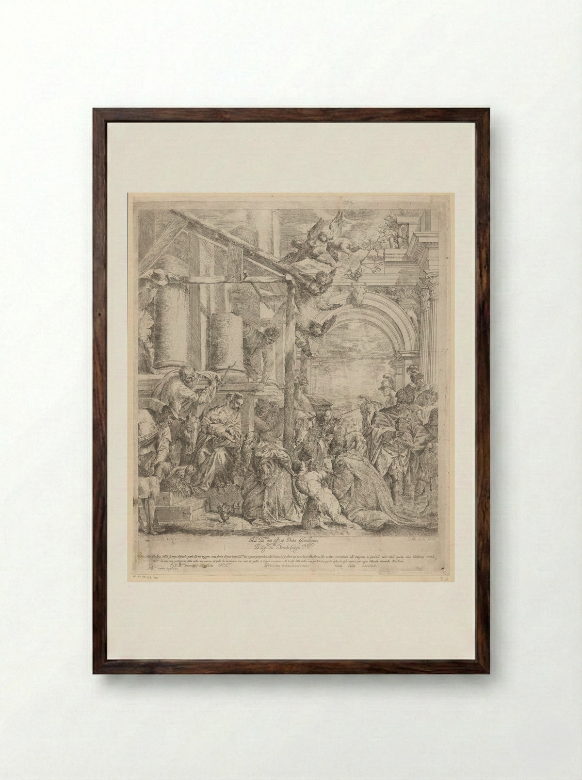 Adoration of the Magi - Carlo Sacchi - Framed Print Dark Wood