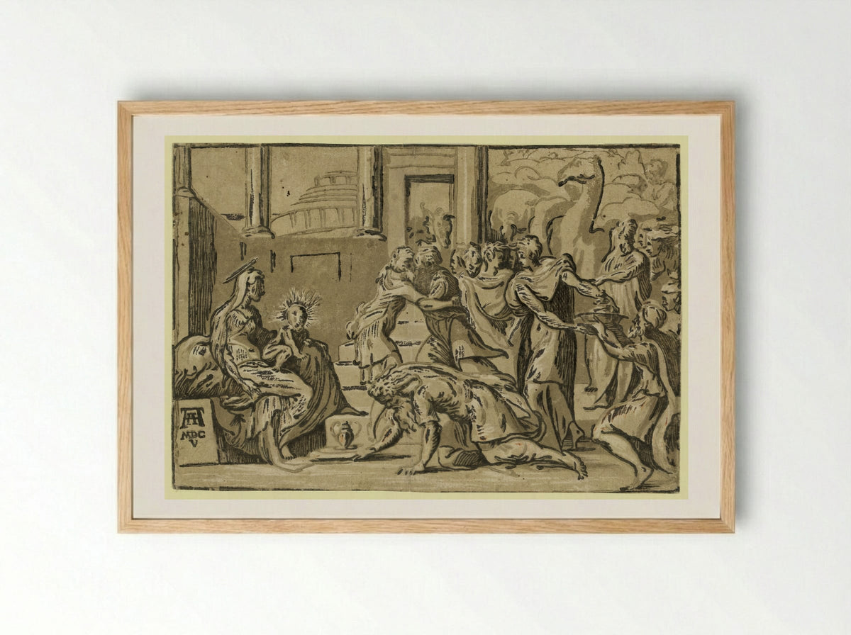 Adoration of the Magi - Andrea Andreani - Framed Print Wood