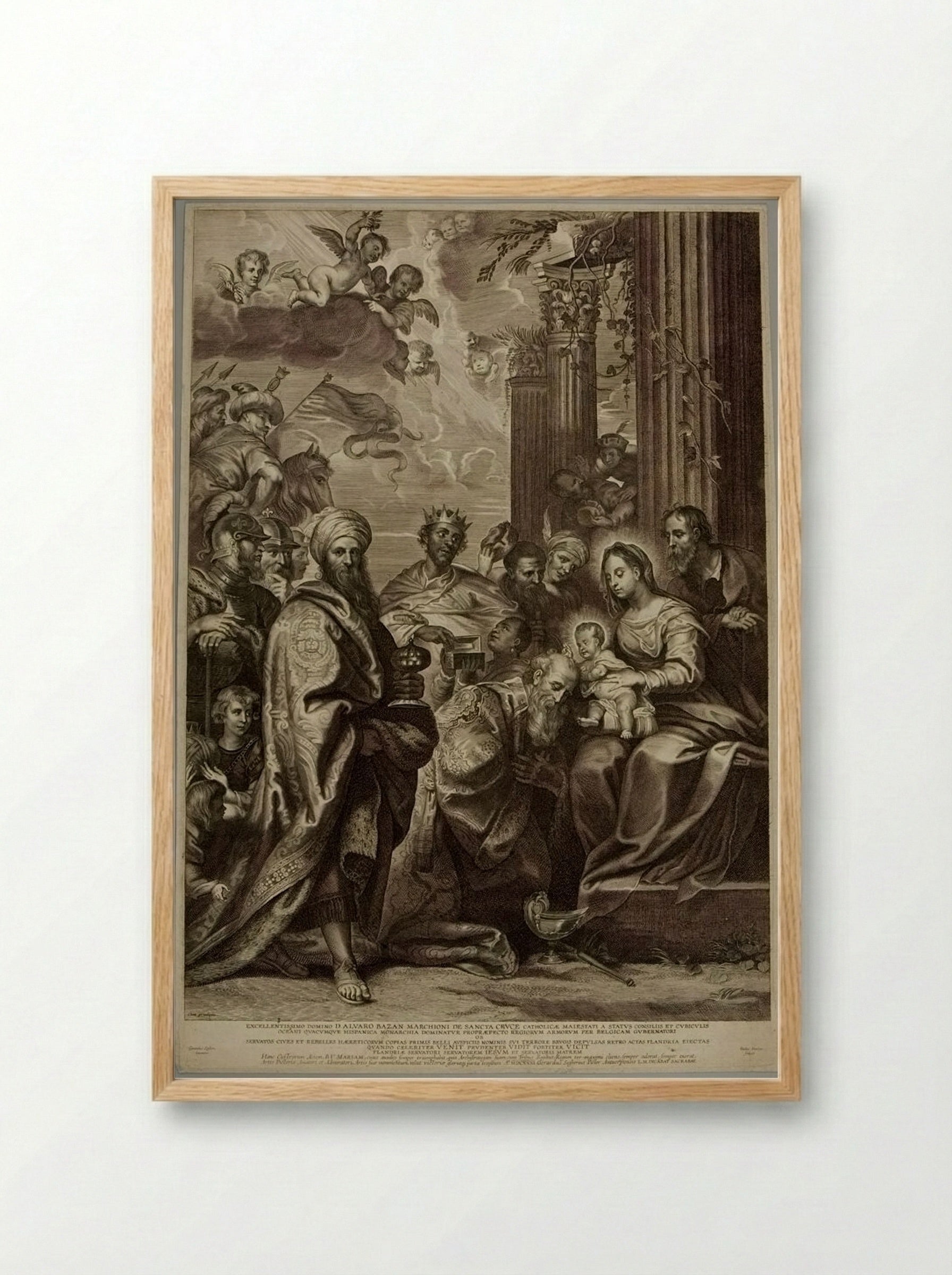 Adoration of the Magi - Paulus Pontius - Framed Print Wood