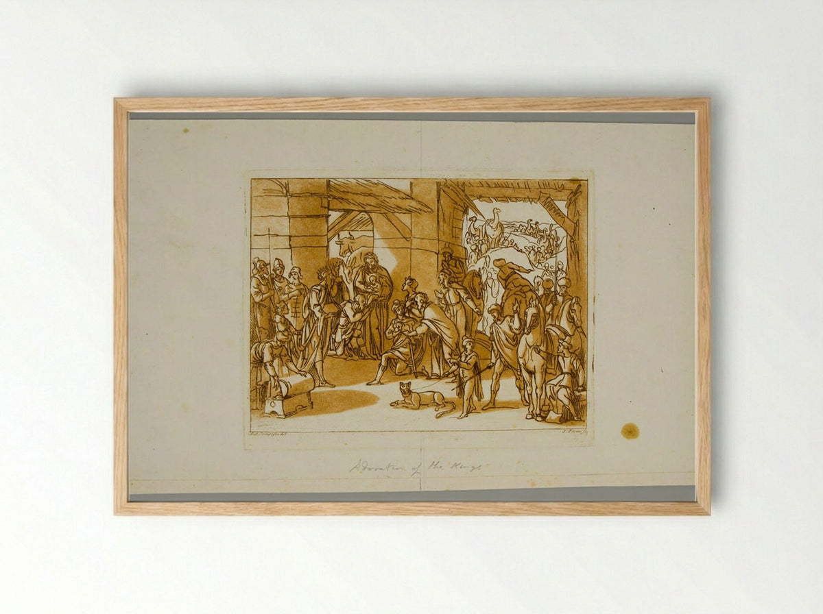 Adoration of the Magi - Santi Pacini - Framed Print Wood