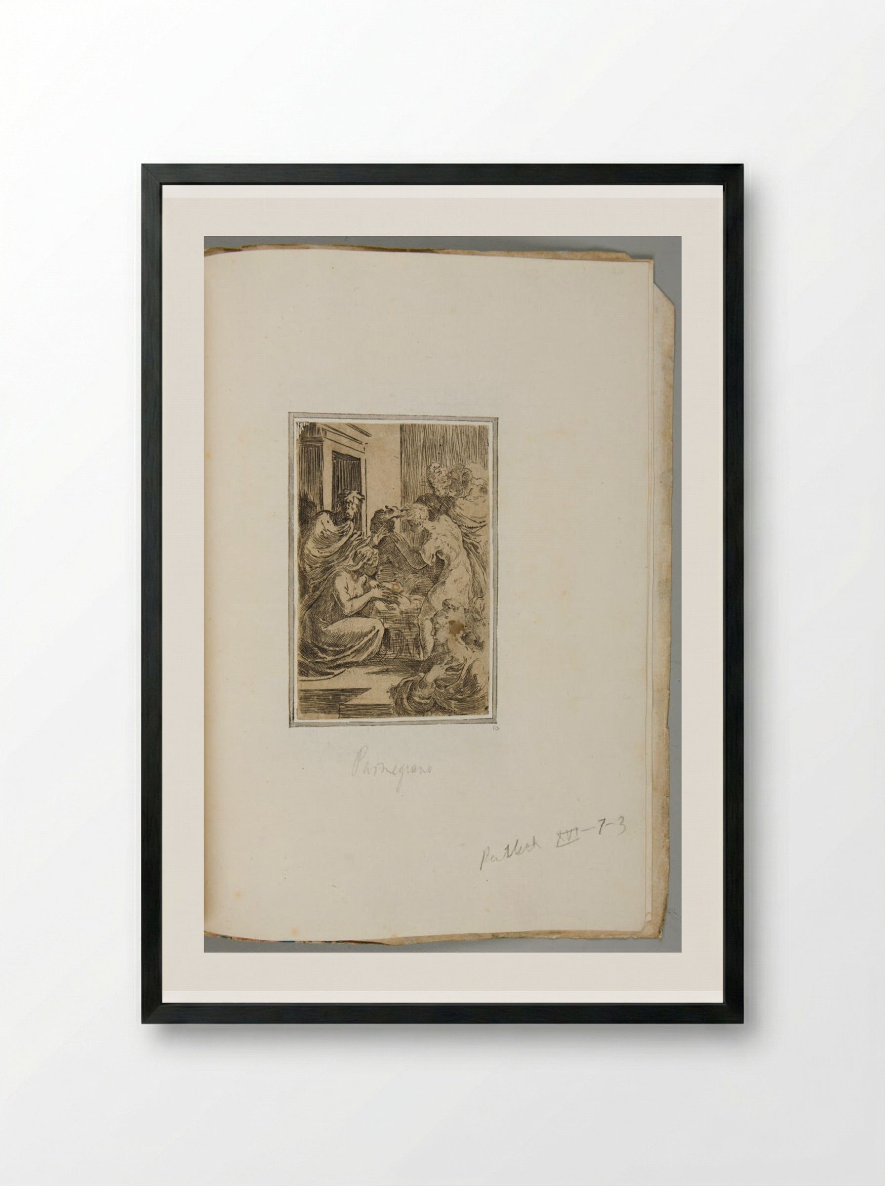 Adoration of the Shepherds - Parmigianino - Framed Print Black