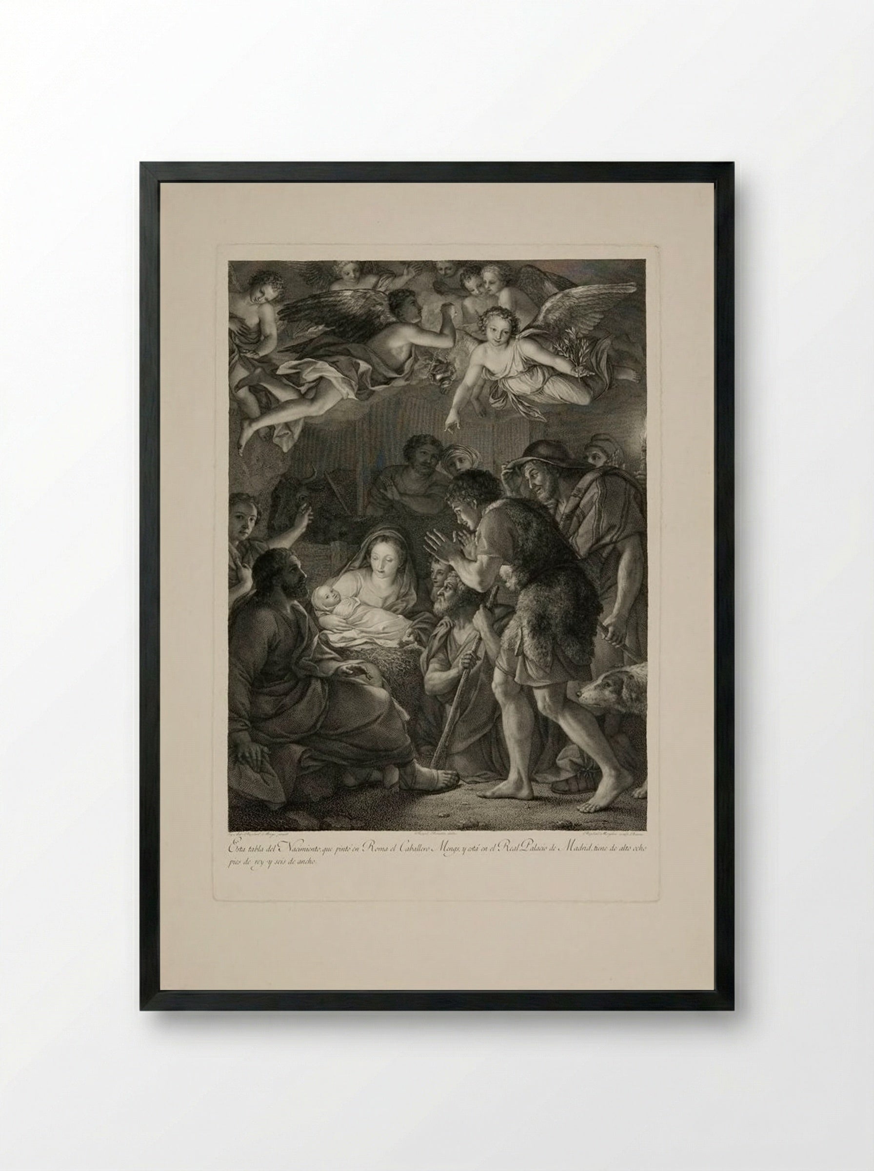 Adoration of the Shepherds - Raphael Morghen - Framed Print Black