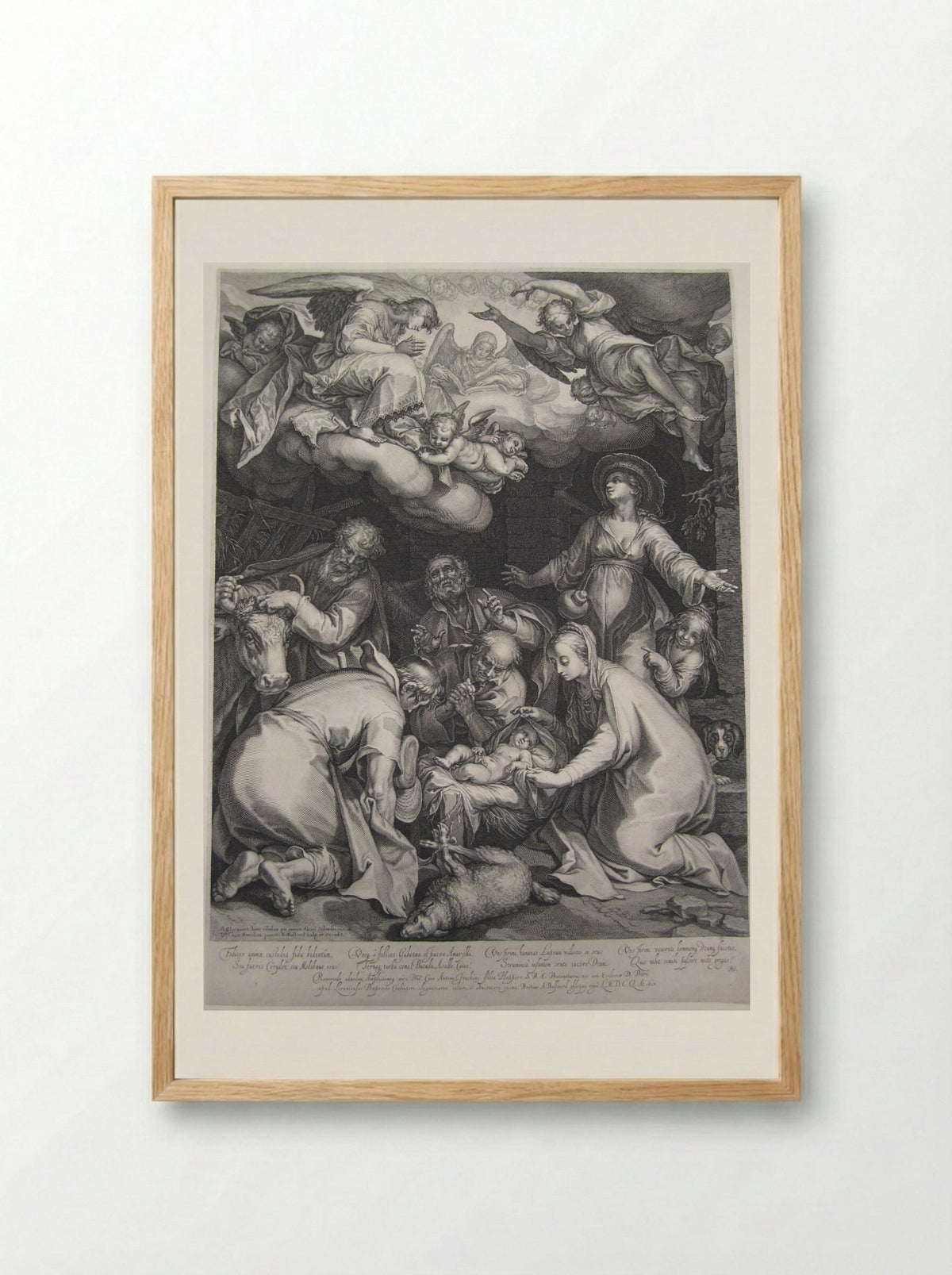 Adoration of the Shepherds - Boetius Adamsz. Bolswert - Framed Print Wood