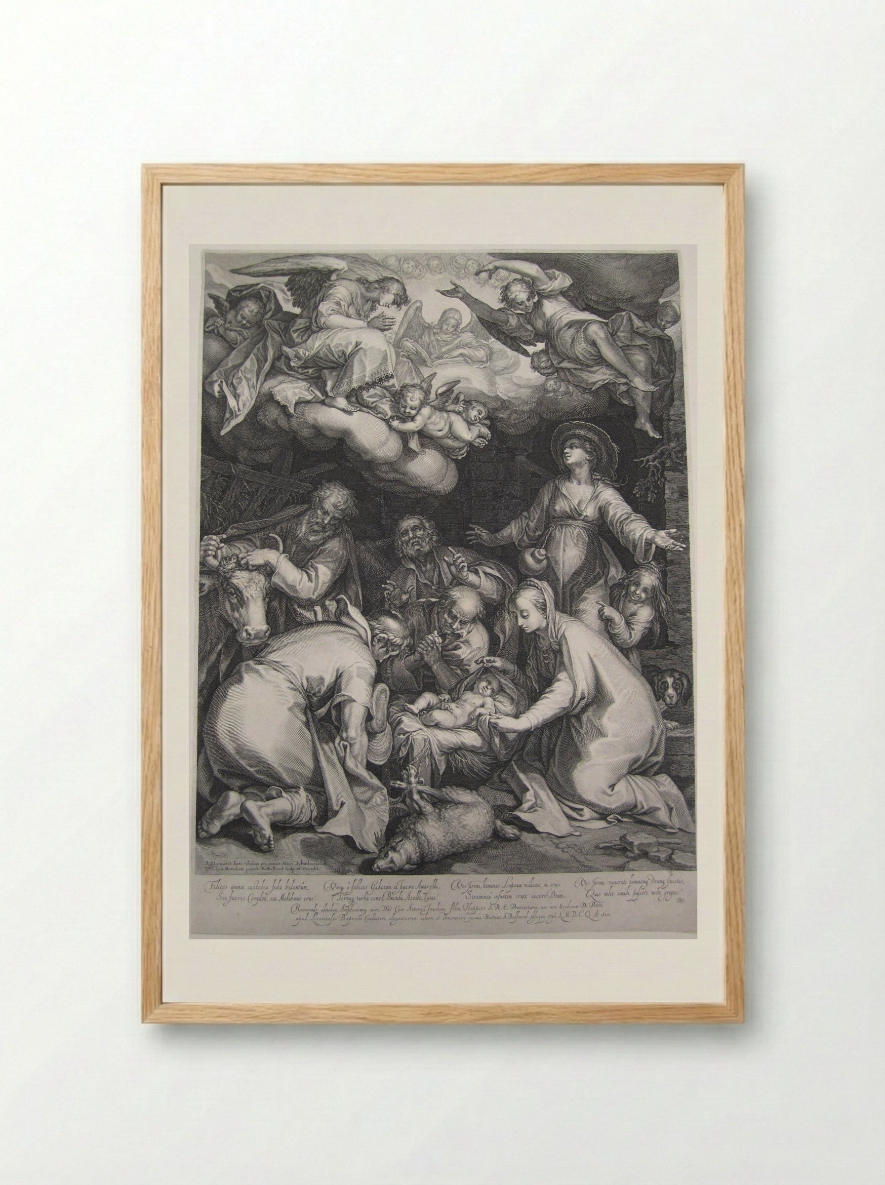 Adoration of the Shepherds - Boetius Adamsz. Bolswert - Framed Print Wood