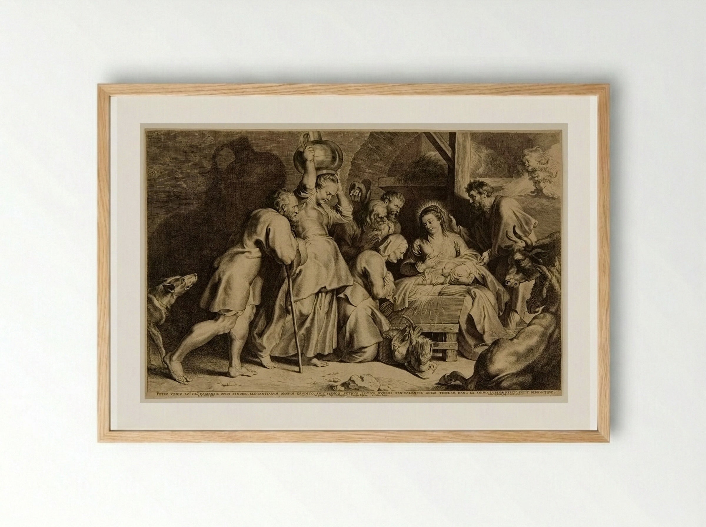 Adoration of the Shepherds - Lucas Vorsterman I - Framed Print Wood