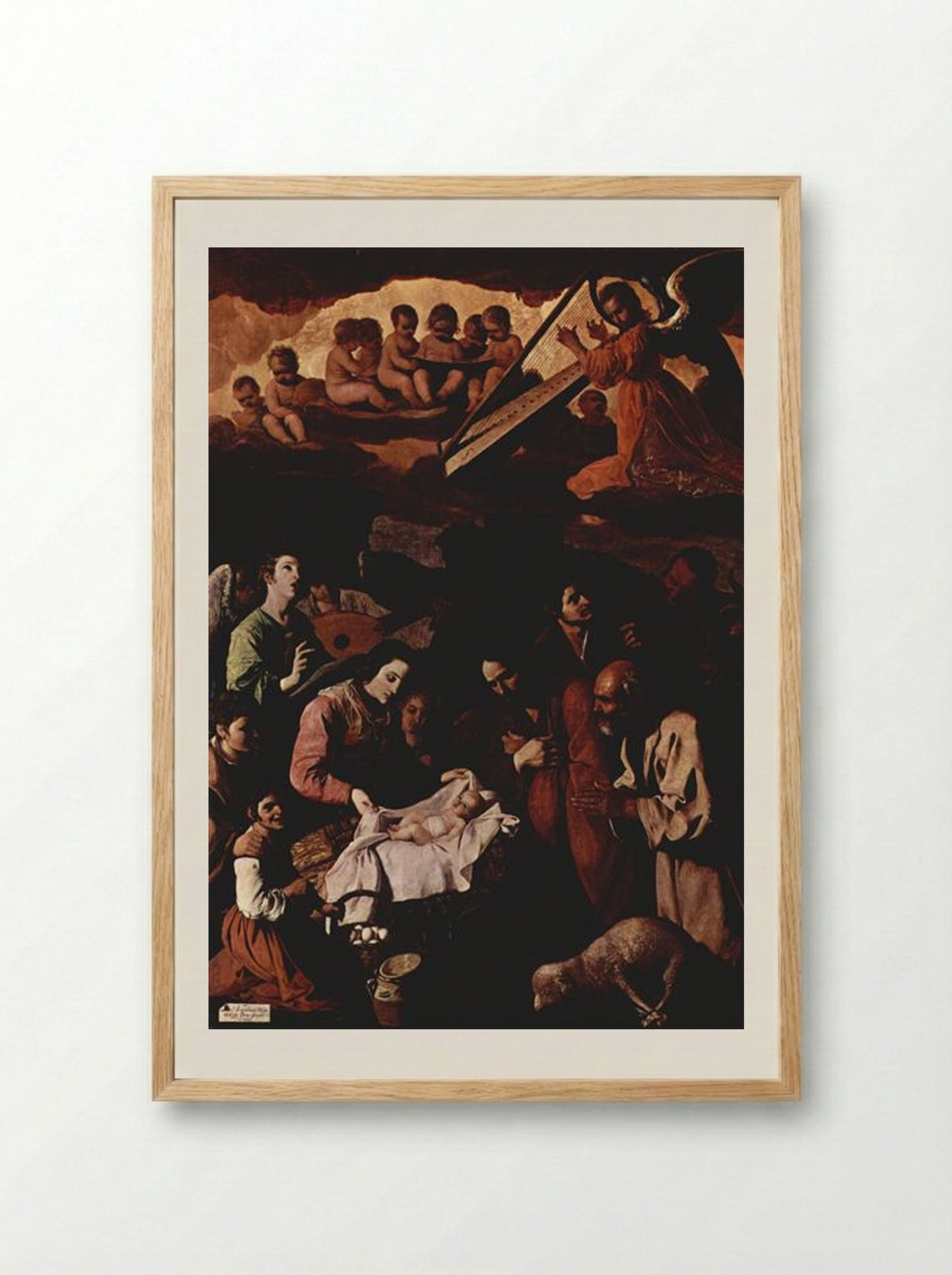Adoration of the Shepherds - Francisco de Zurbarán - Framed Print Wood