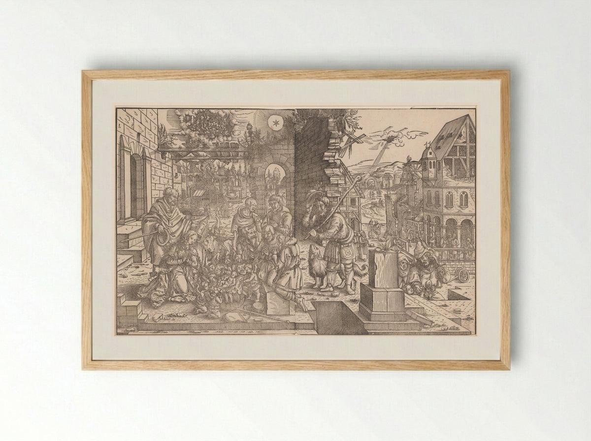 Adoration of the Shepherds - Monogrammist WS - Framed Print Wood