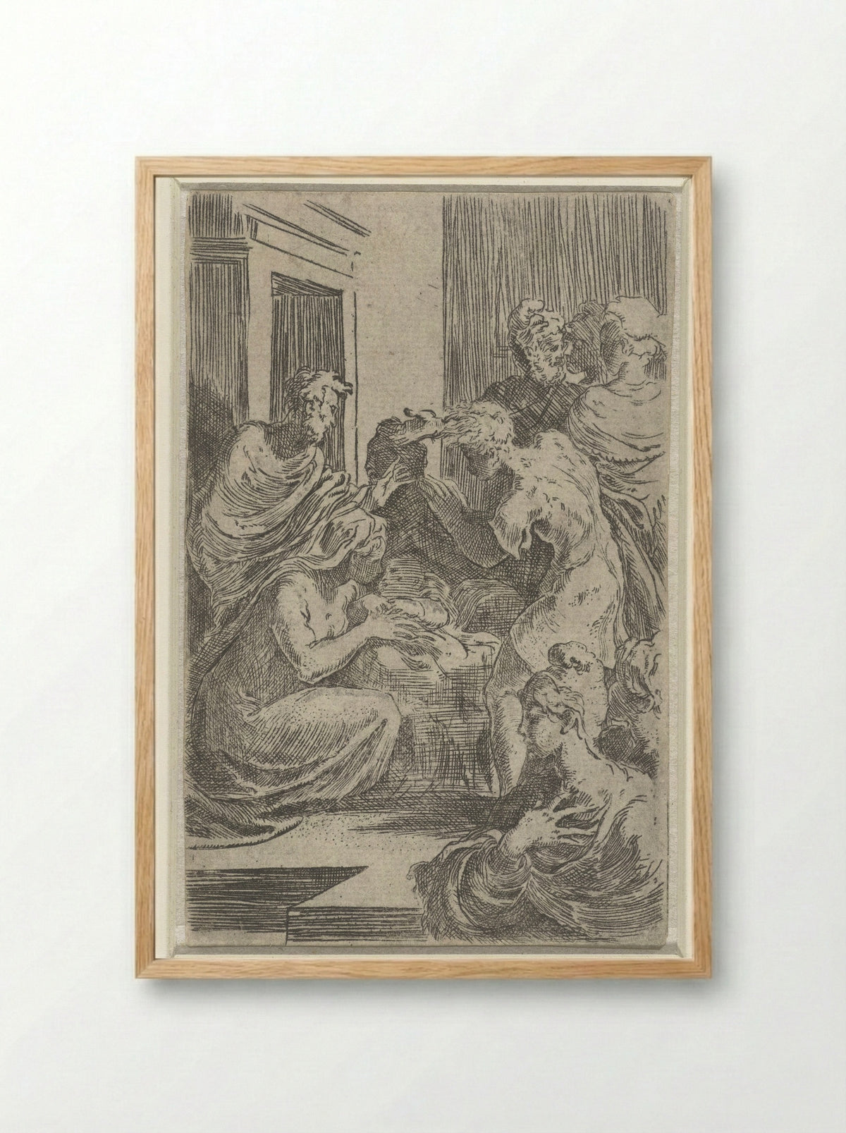Adoration of the Shepherds - Parmigianino - Framed Print Wood