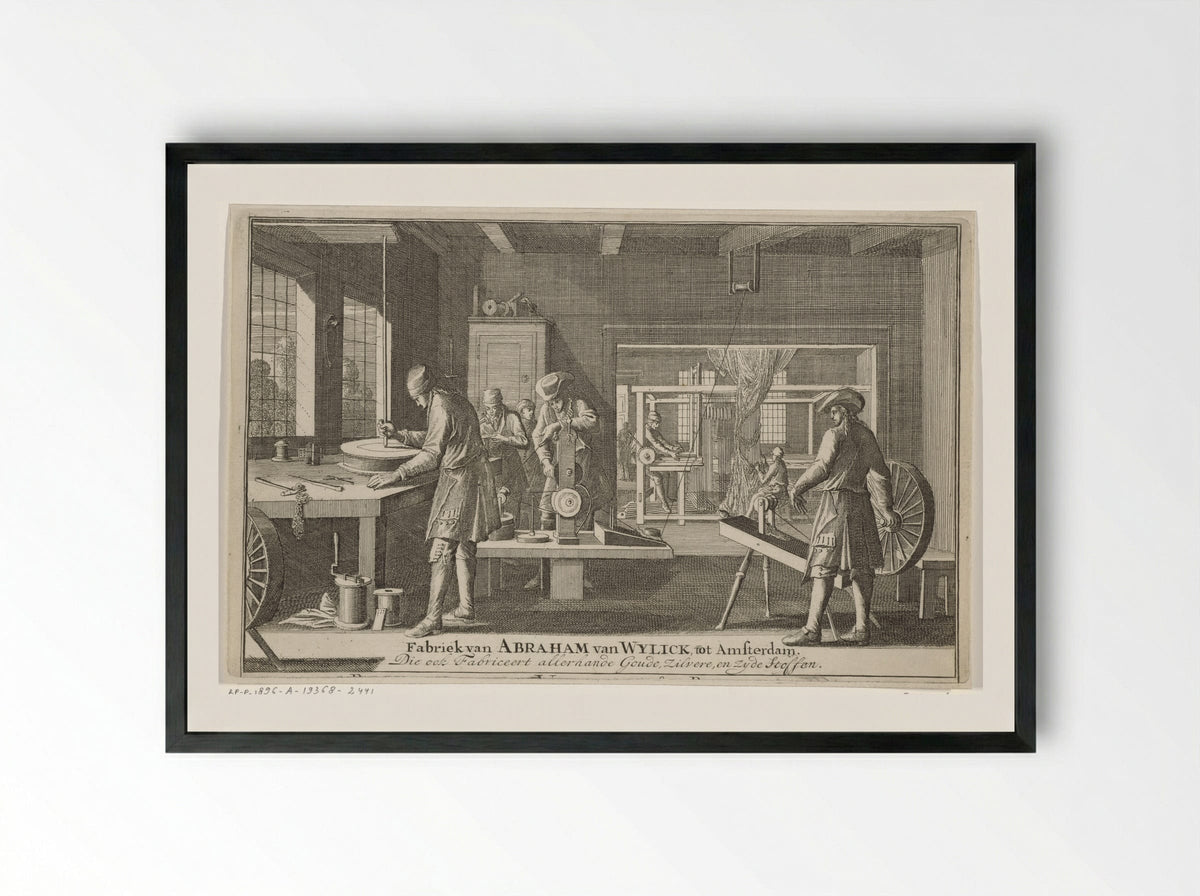 Adreskaart van Abraham van Wylick - Caspar Luyken - Framed Print Black