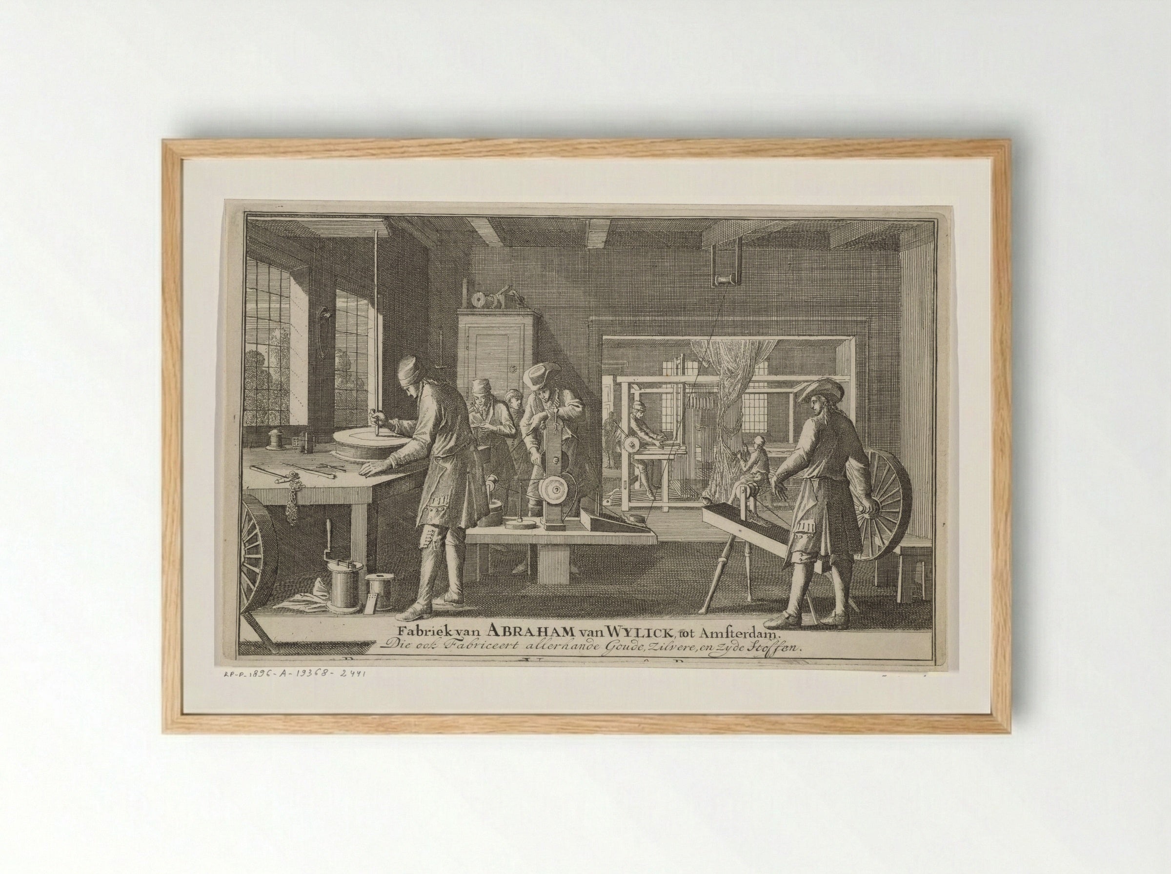 Adreskaart van Abraham van Wylick - Caspar Luyken - Framed Print Wood