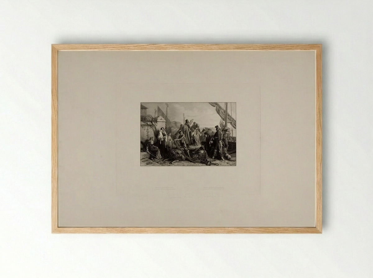 Adriatic Fishermen - Théophile Victor Desclaux - Framed Print Wood