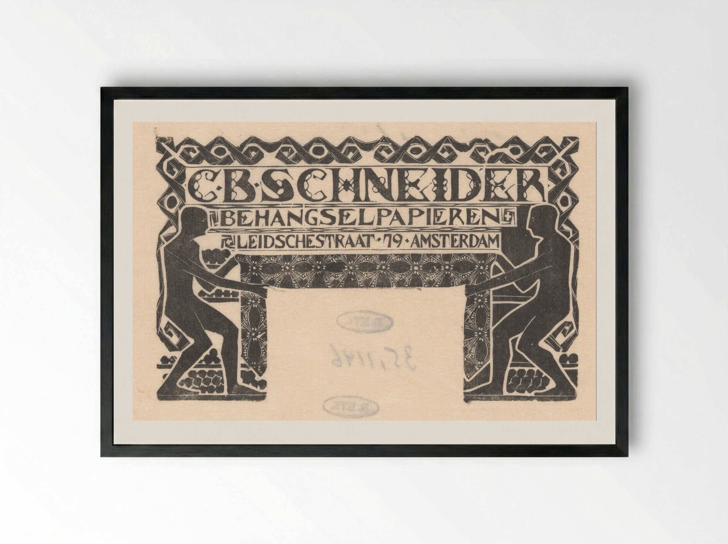 Advertentie van C.B. Schneider Behangselpapieren - Mathieu Lauweriks - Framed Print Black