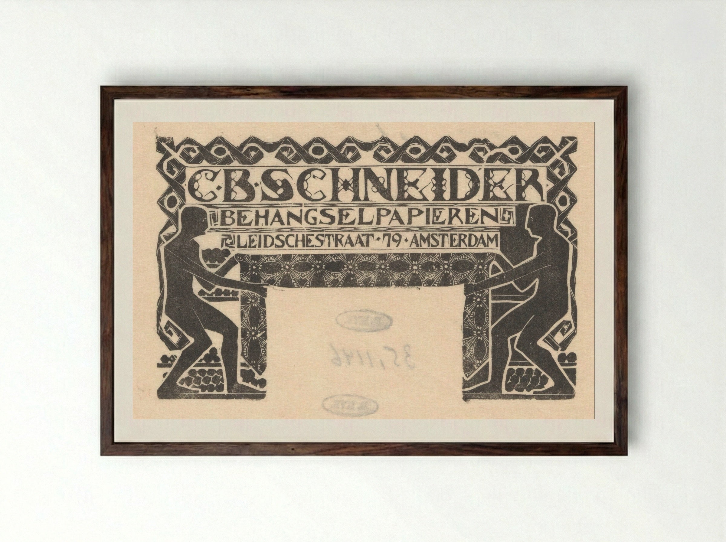 Advertentie van C.B. Schneider Behangselpapieren - Mathieu Lauweriks - Framed Print Dark Wood