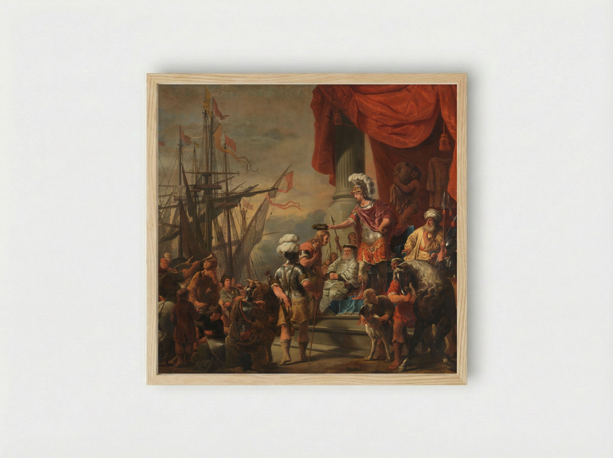 Aeneas Crowning Cloanthus - Ferdinand Bol - Framed Print Wood