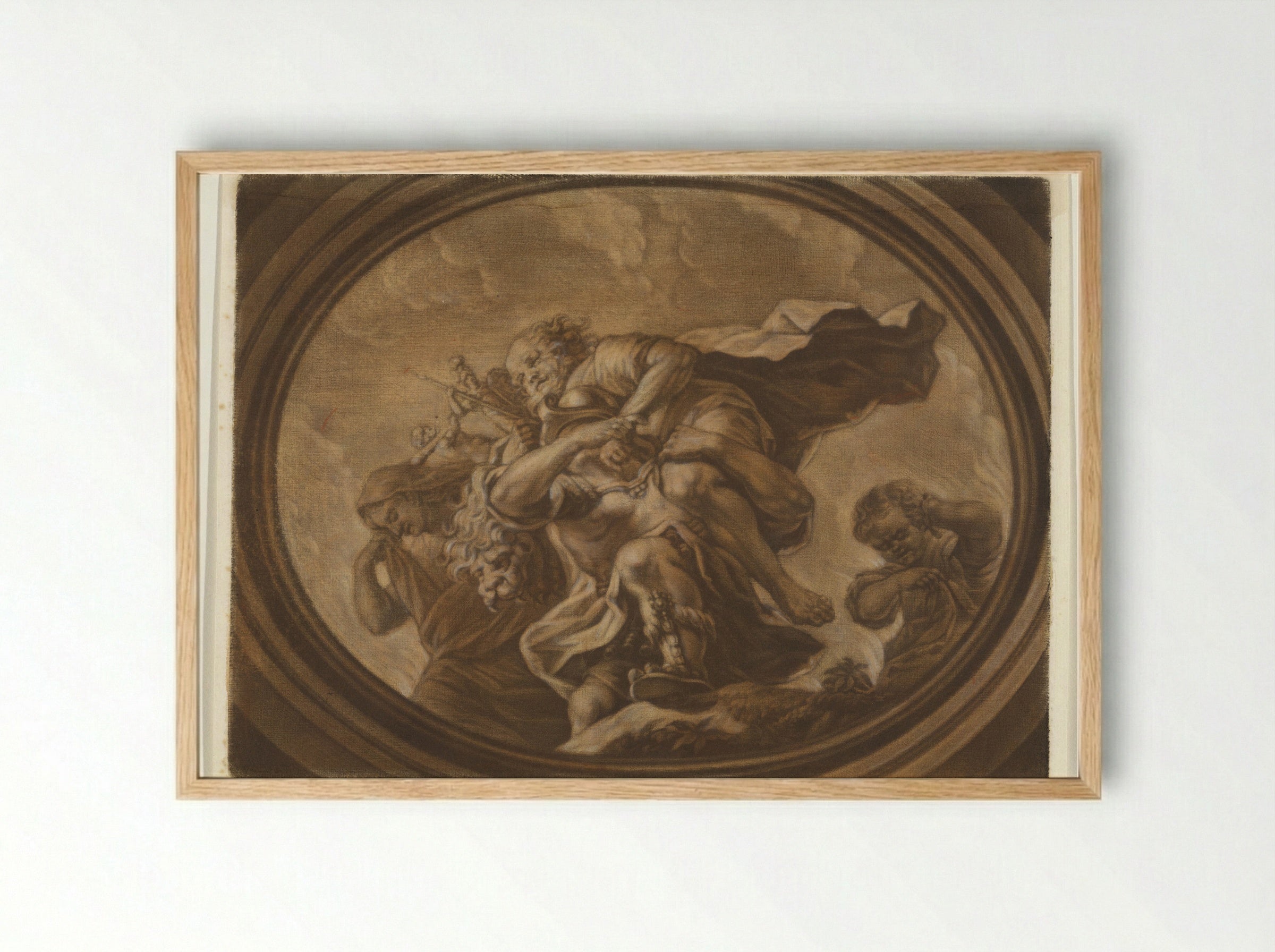 Aeneas Fleeing Troy - Arnoud van Halen - Framed Print Wood