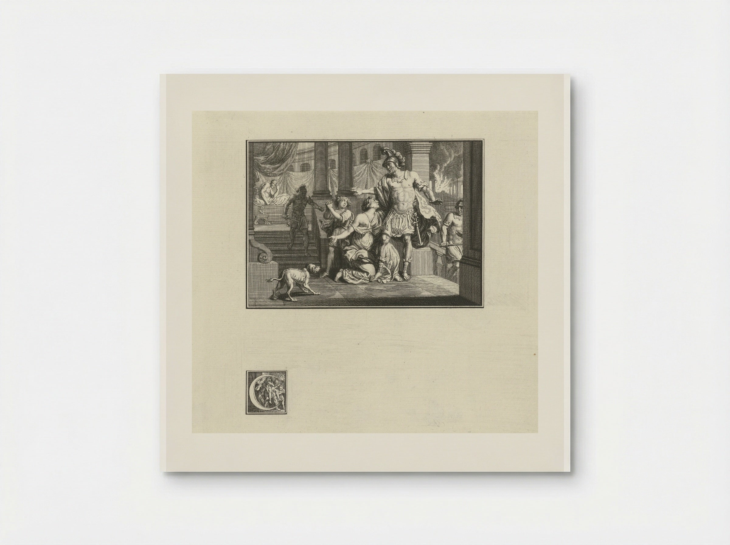 Aeneas Fleeing the Burning of Troy - Jacob Folkema - Poster