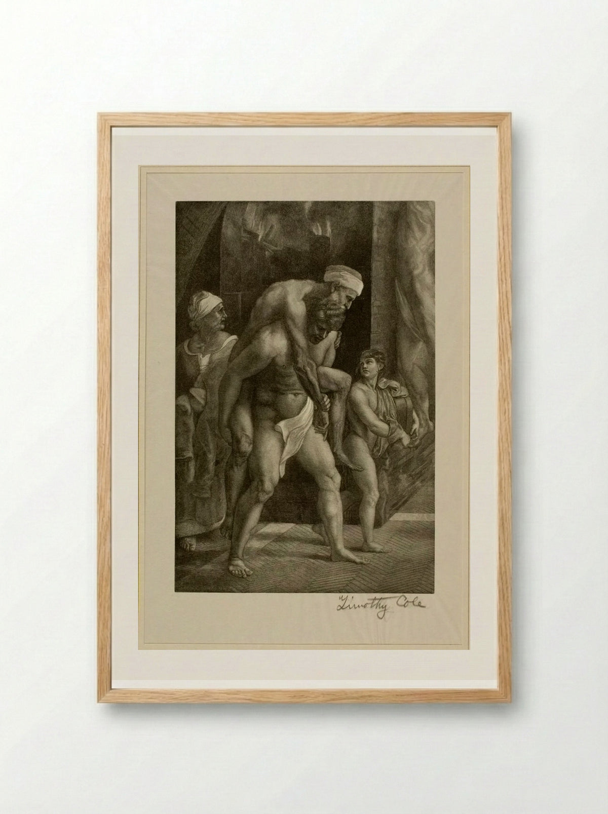 Aeneas Group (Detail from Incendio del Borgo) - Timothy Cole - Framed Print Wood