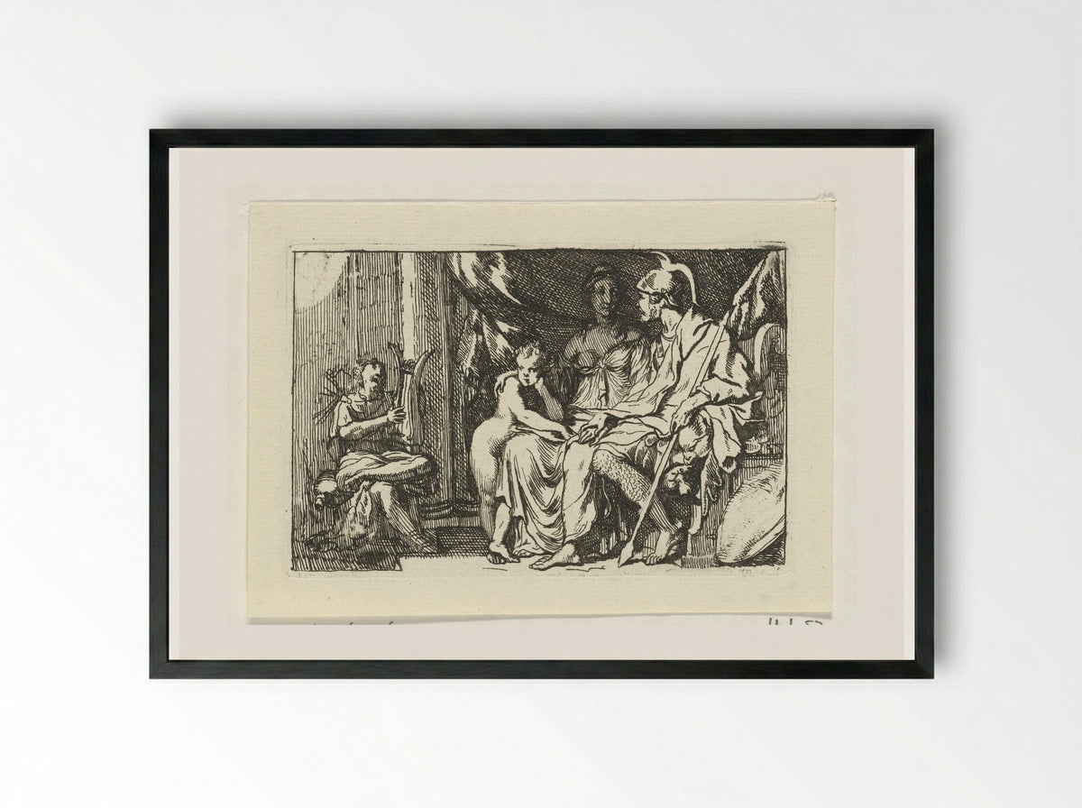 Aeneas Recounting His Adventures to Dido - Gerard de Lairesse - Framed Print Black
