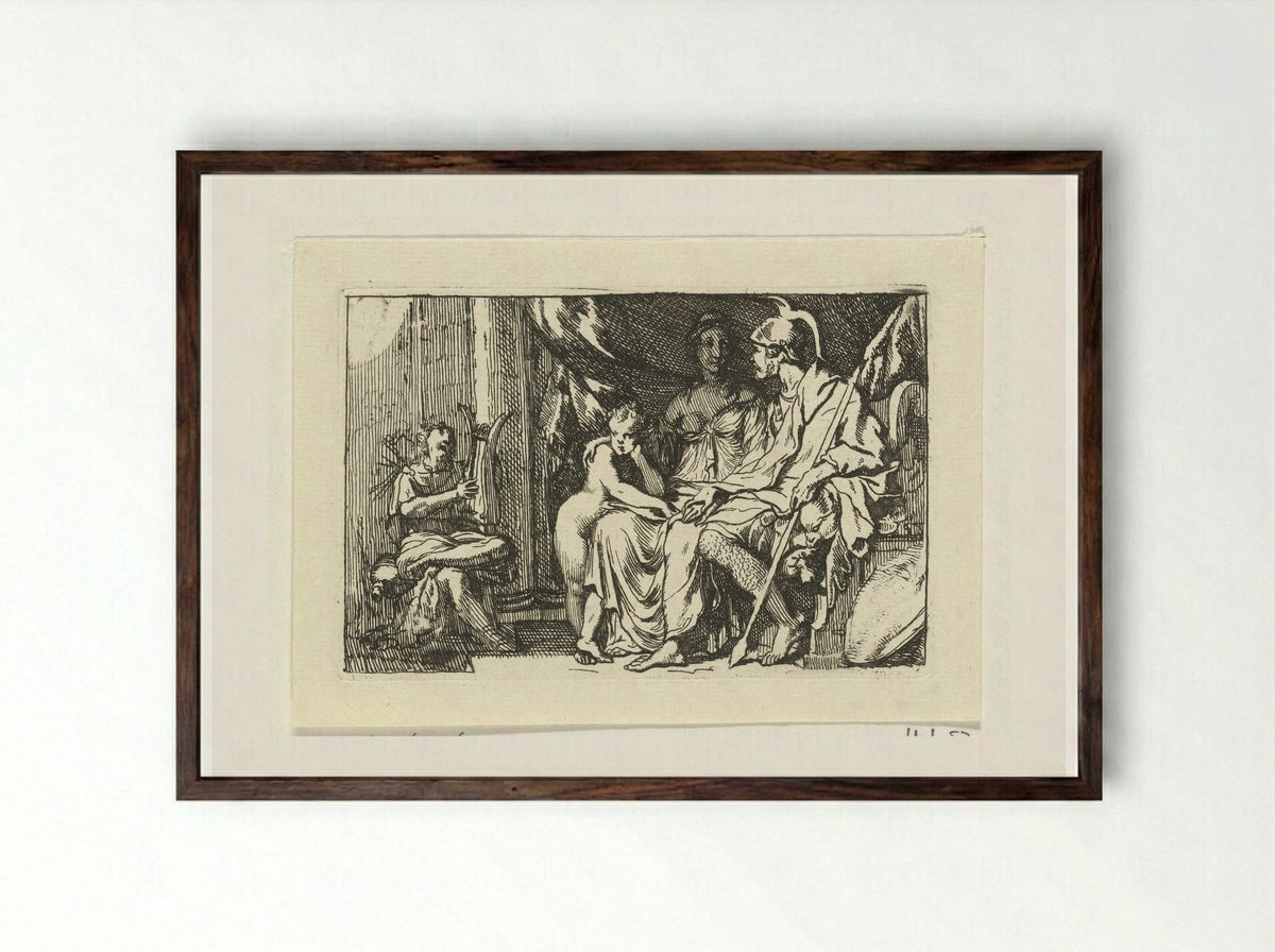 Aeneas Recounting His Adventures to Dido - Gerard de Lairesse - Framed Print Dark Wood