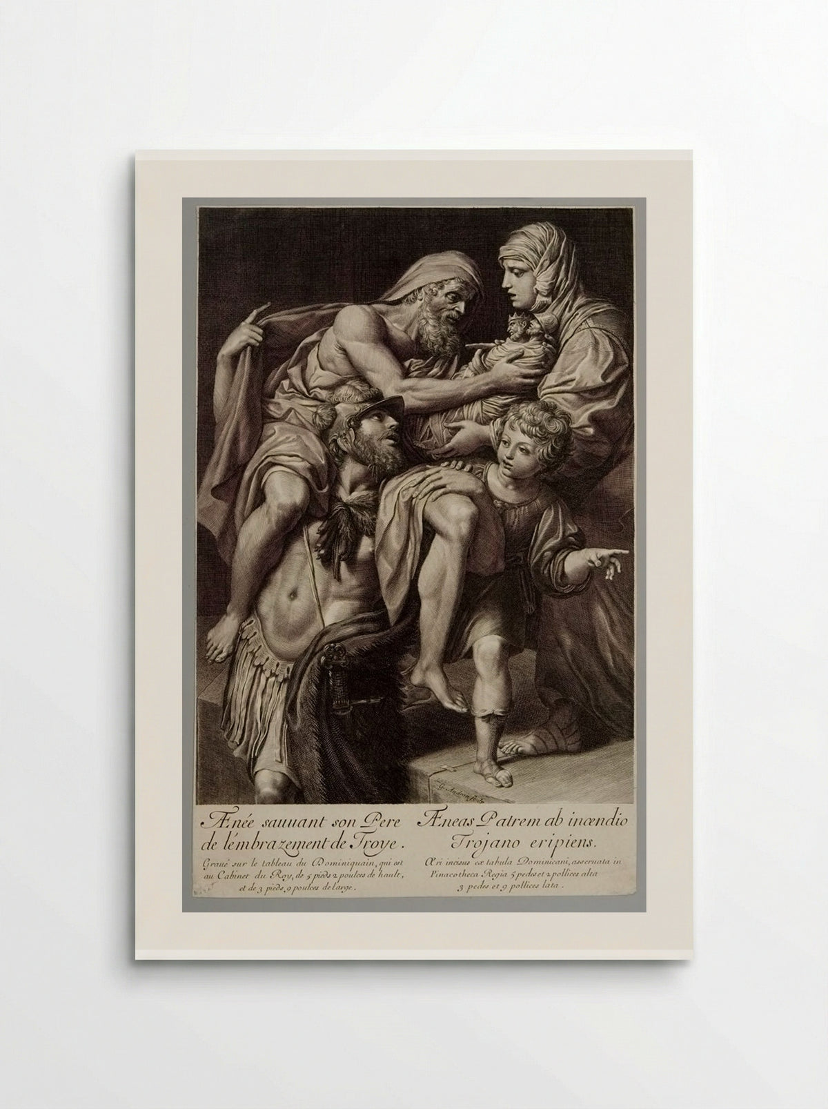 Aeneas Saves His Father from the Burning of Troy - Gérard Audran - Poster