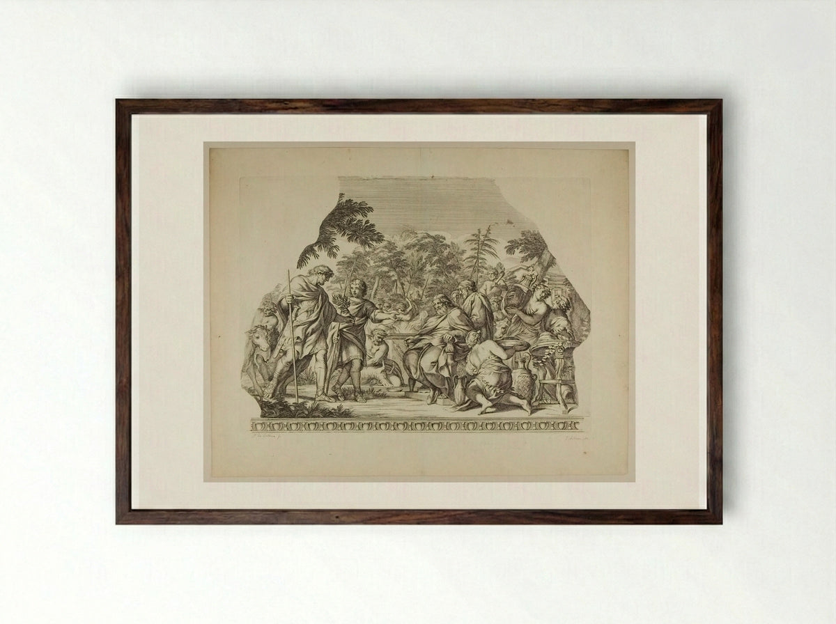Aeneas and Evander - Gérard Audran - Framed Print Dark Wood
