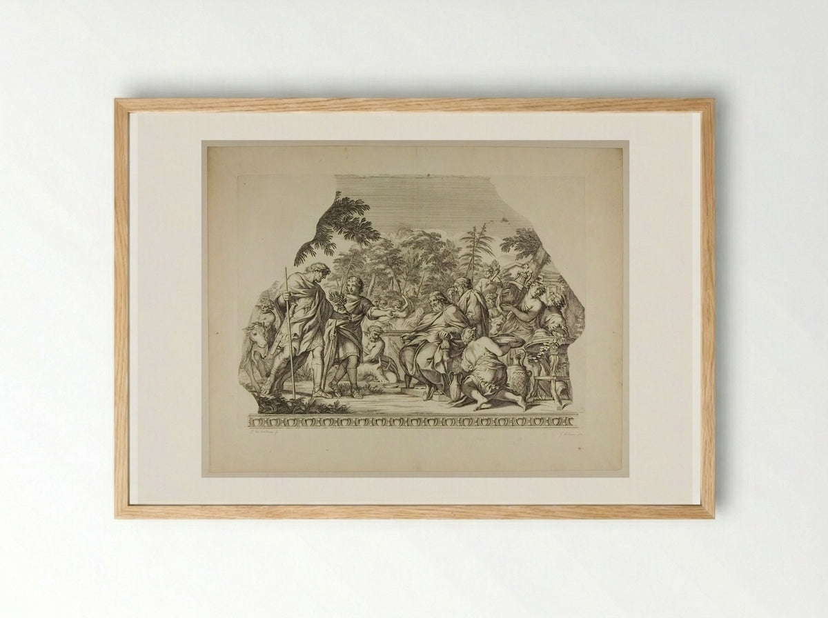 Aeneas and Evander - Gérard Audran - Framed Print Wood