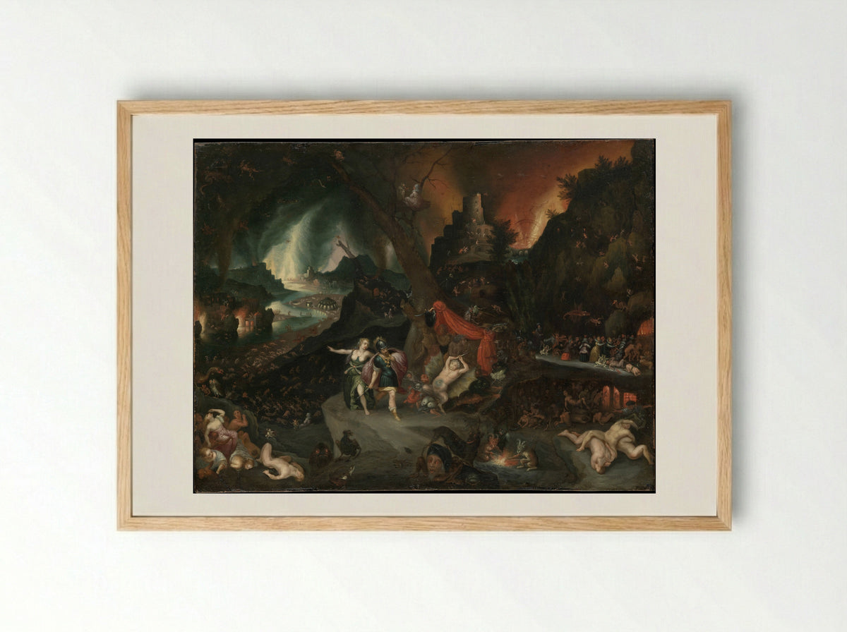 Aeneas and the Sibyl in the Underworld - Jan Brueghel the Younger - Framed Print Wood