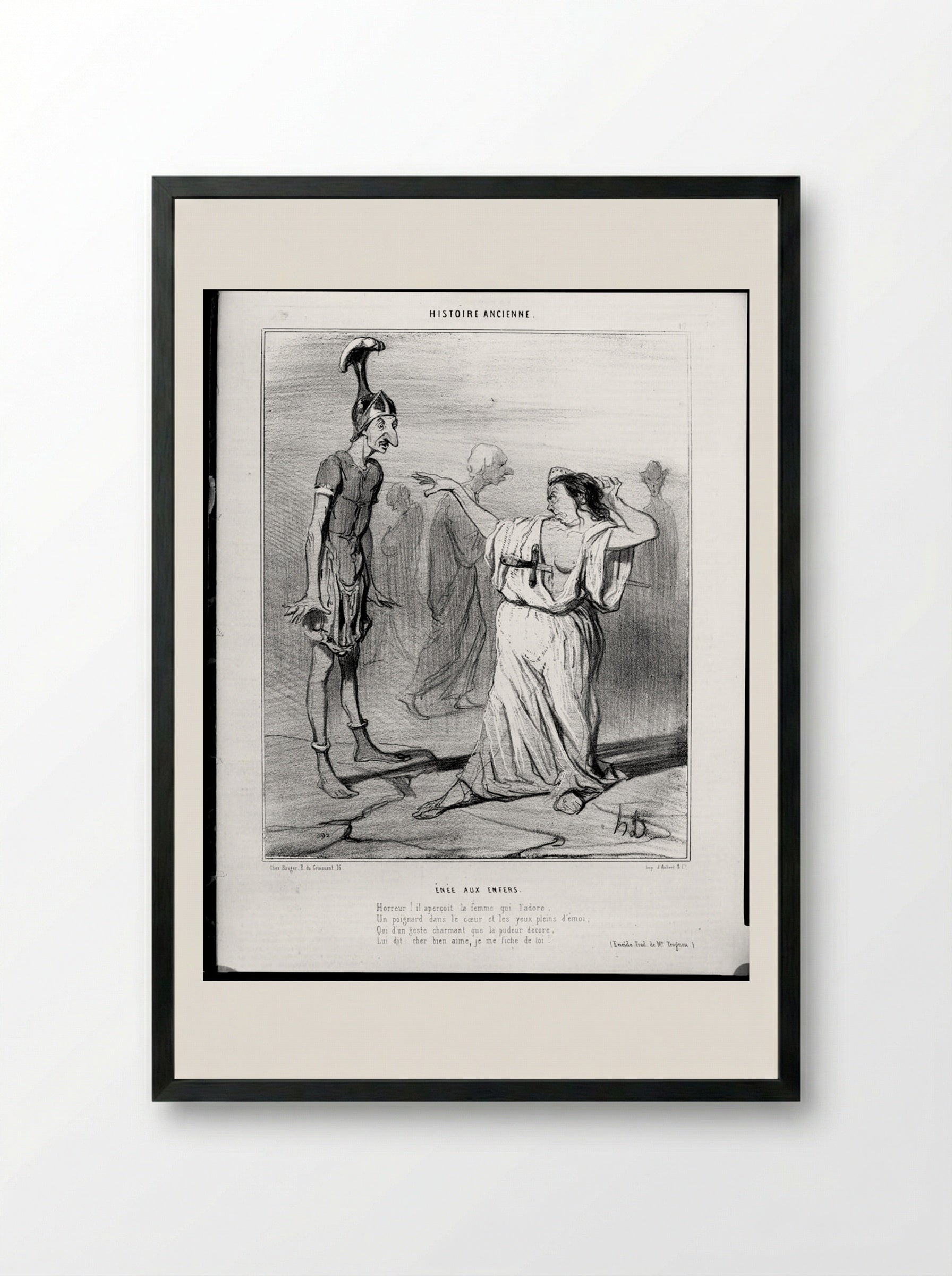 Aeneas in Hell - Honoré-Victorin Daumier - Framed Print Black