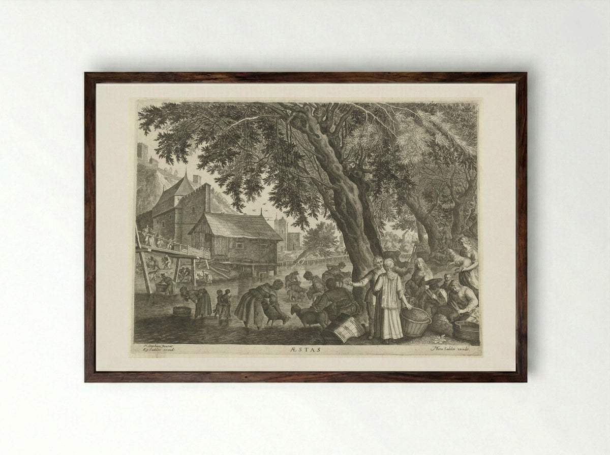Aestas (Summer) - Aegidius Sadeler (II) - Framed Print Dark Wood