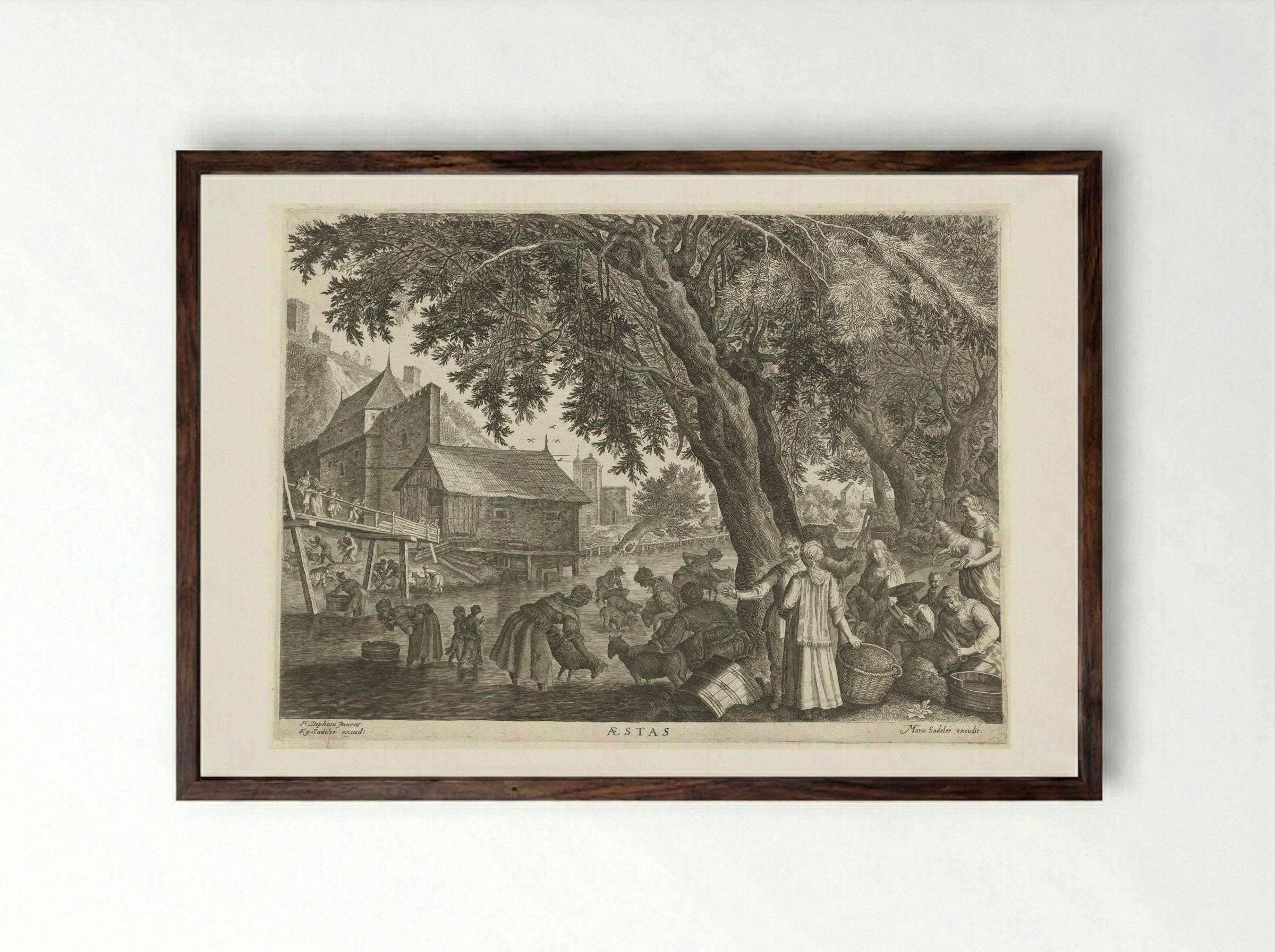 Aestas (Summer) - Aegidius Sadeler (II) - Framed Print Dark Wood