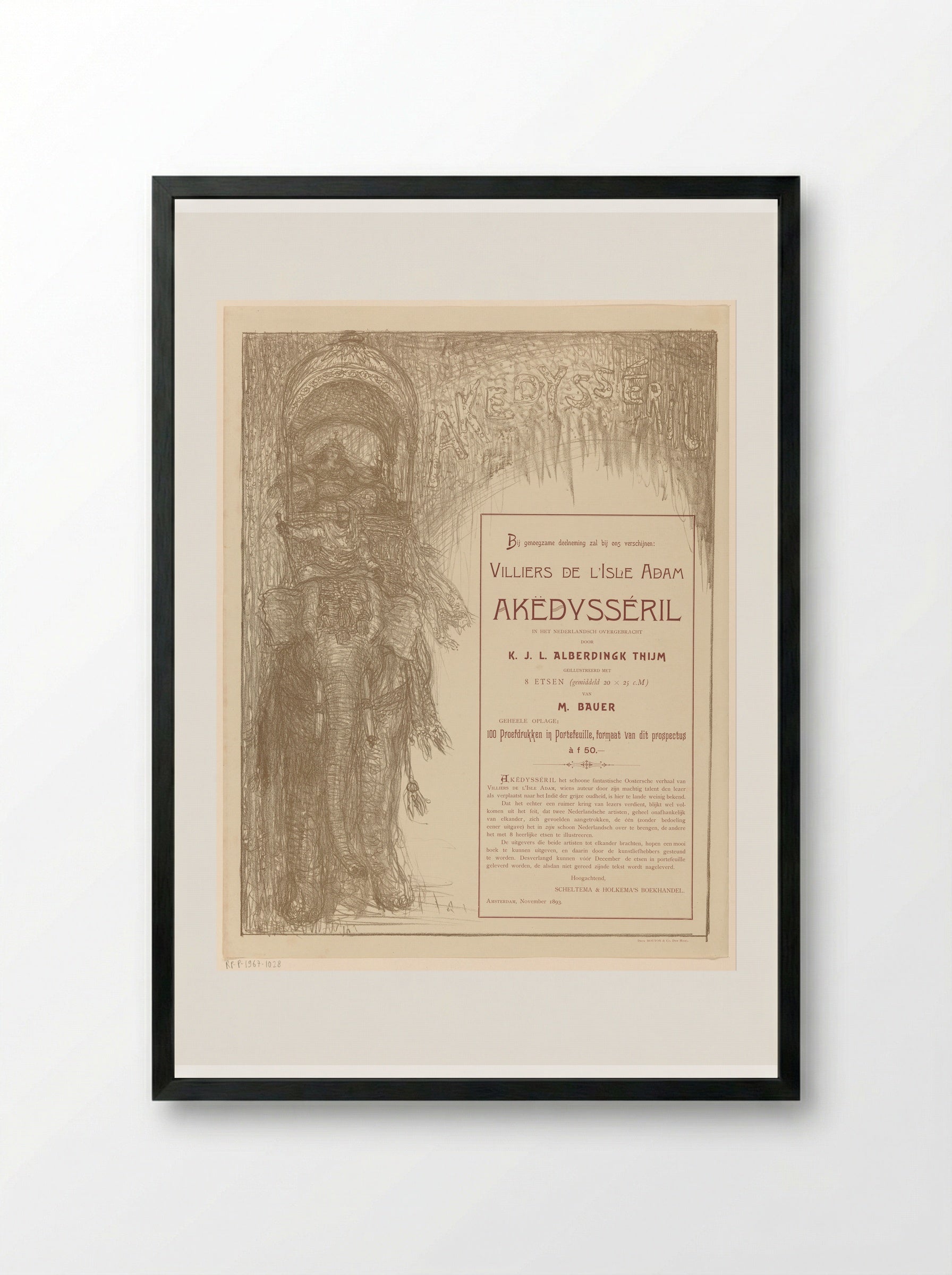 Affiche voor Akëdysséril - Marius Bauer - Framed Print Black