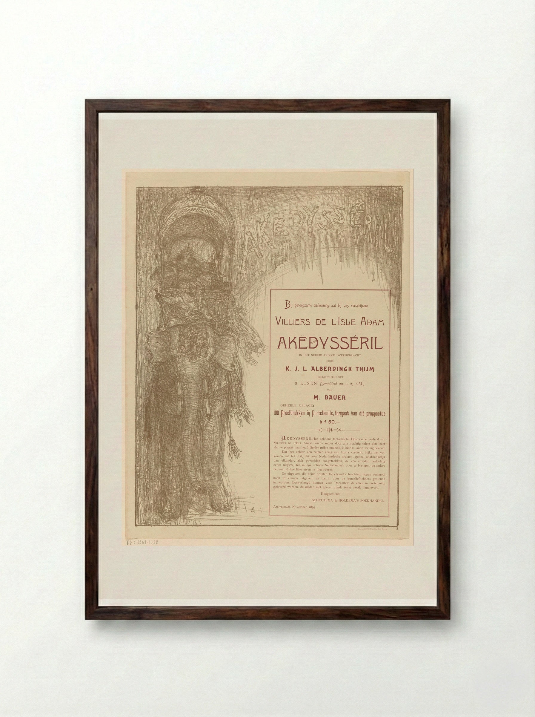 Affiche voor Akëdysséril - Marius Bauer - Framed Print Dark Wood