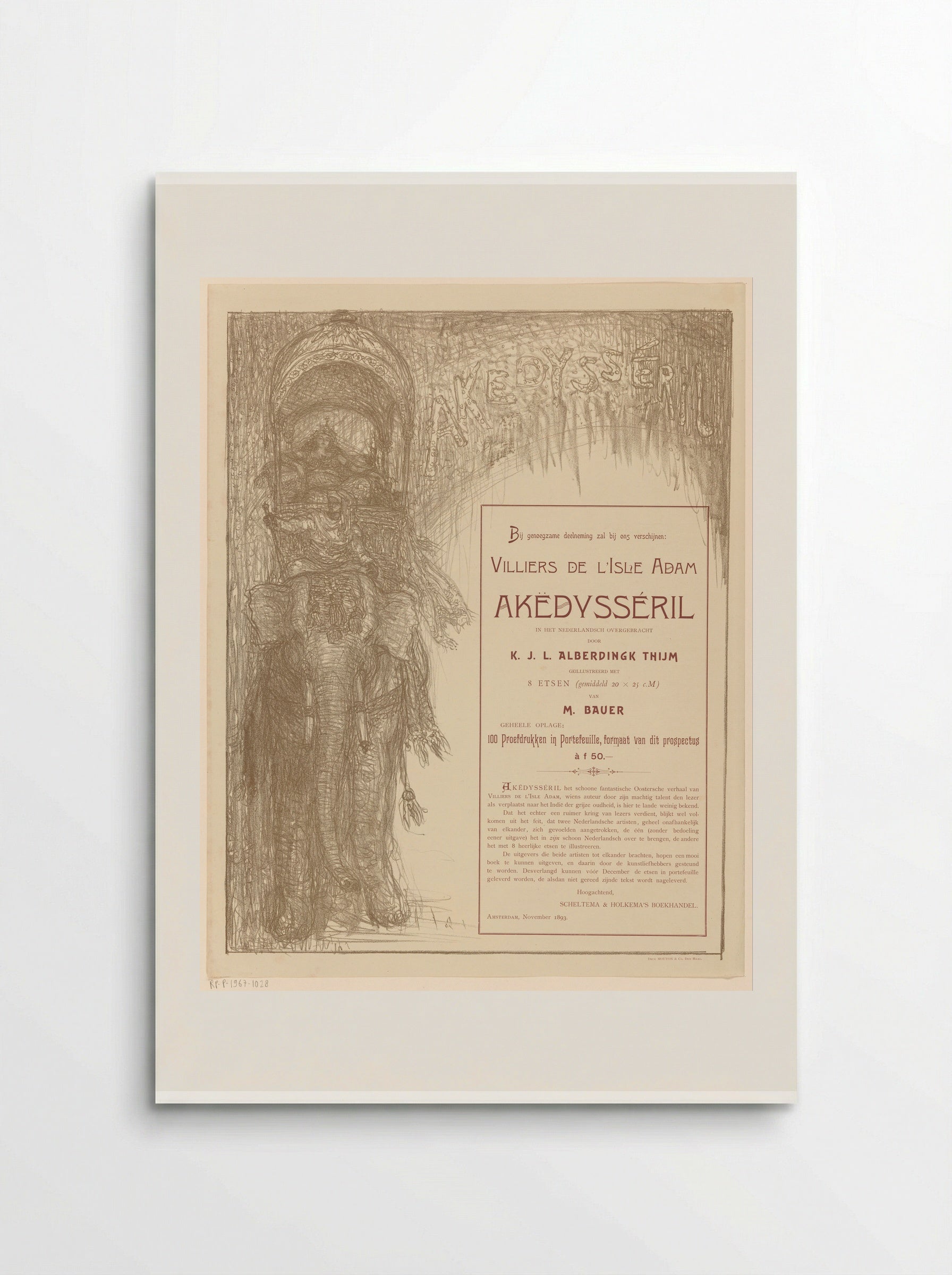 Affiche voor Akëdysséril - Marius Bauer - Poster
