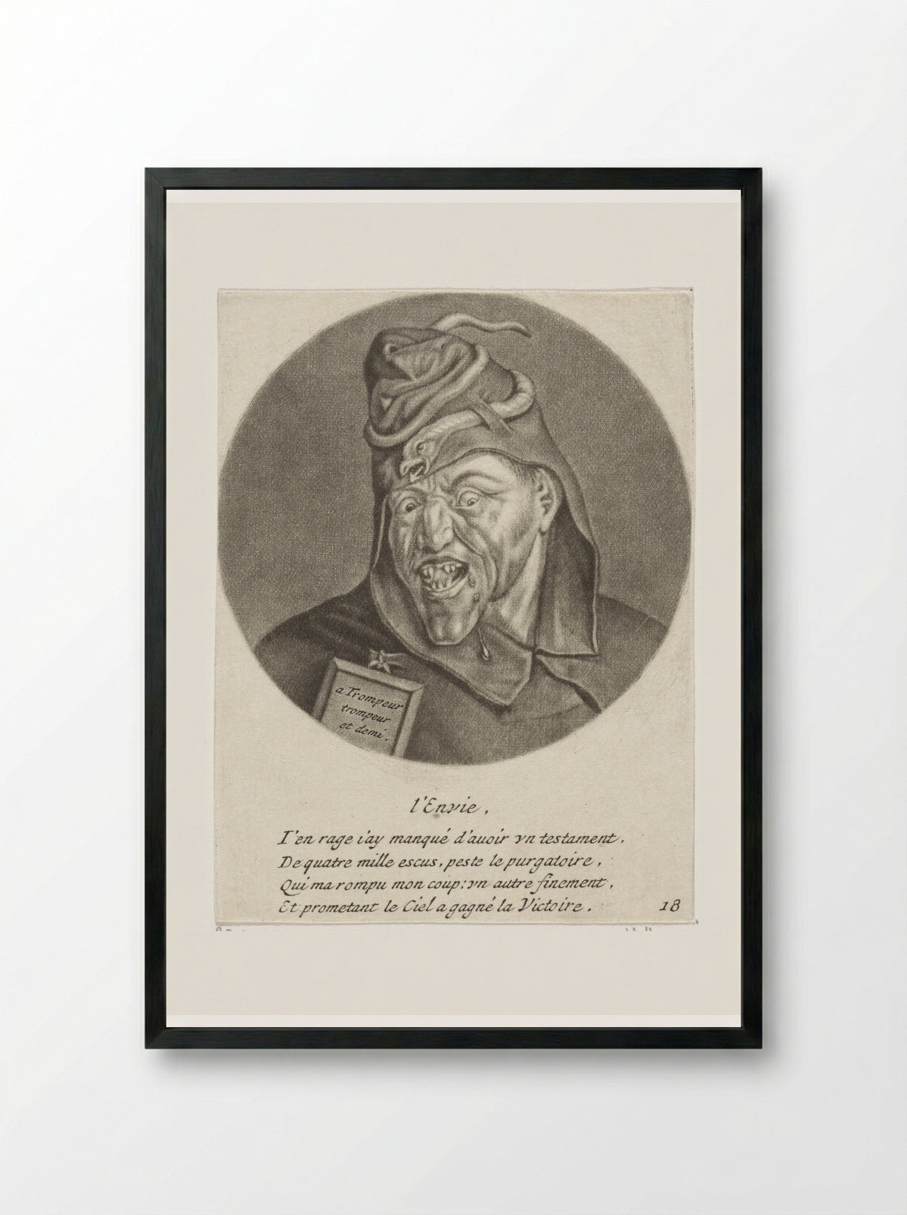 Afgunst (Envy) - Jacob Gole - Framed Print Black