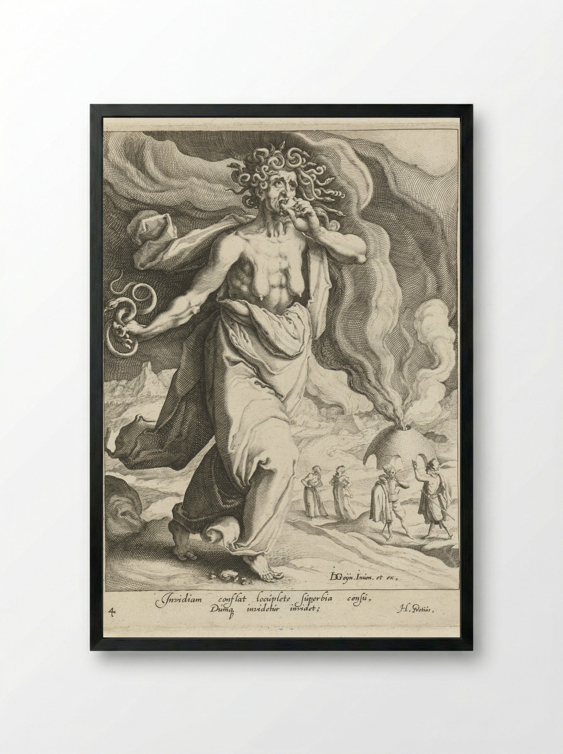 Afgunst (Invidia) - Zacharias Dolendo - Framed Print Black