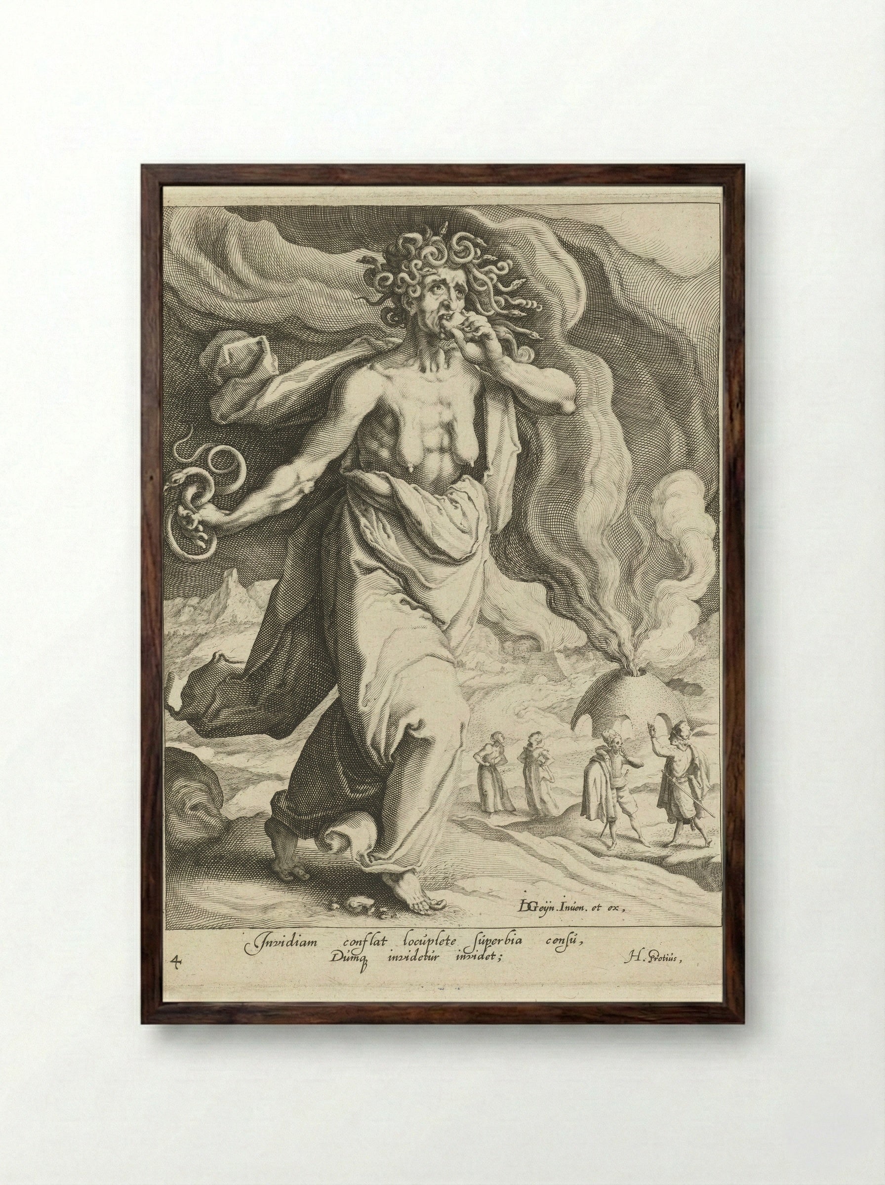 Afgunst (Invidia) - Zacharias Dolendo - Framed Print Dark Wood