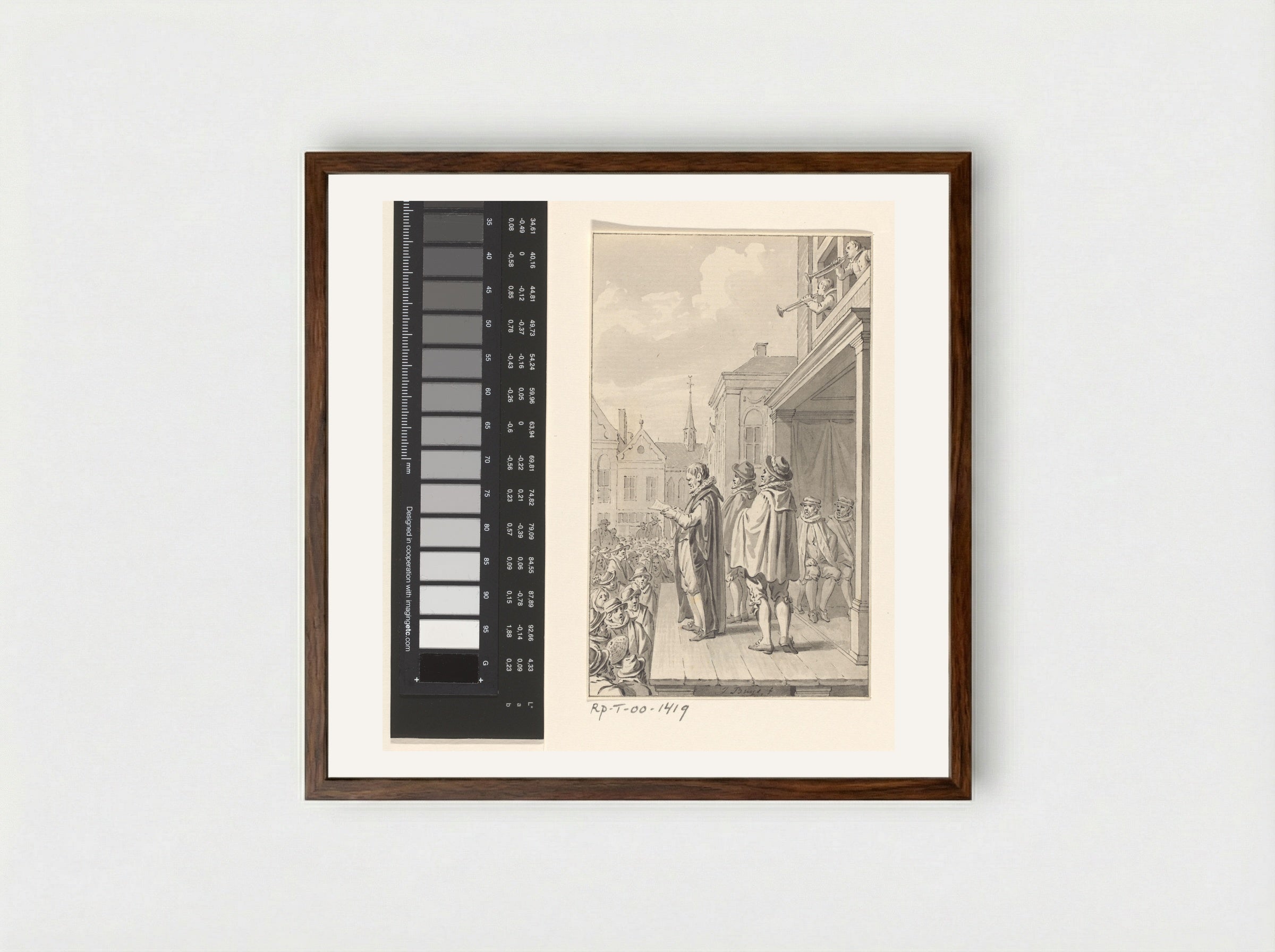 Afkondiging van de Pacificatie van Gent, 1576 - Jacobus Buys - Framed Print Dark Wood