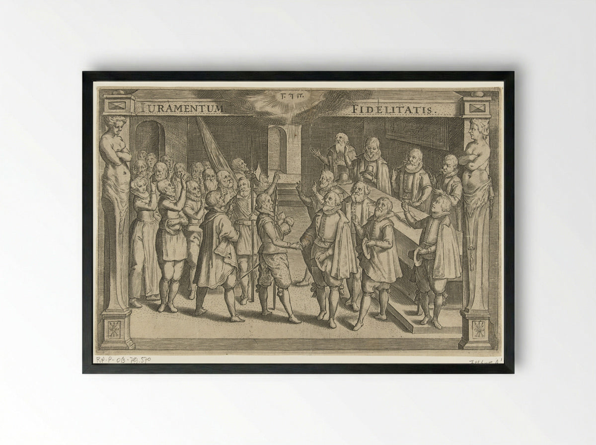 Afleggen van de eed van getrouwheid - Willem de Haen - Framed Print Black