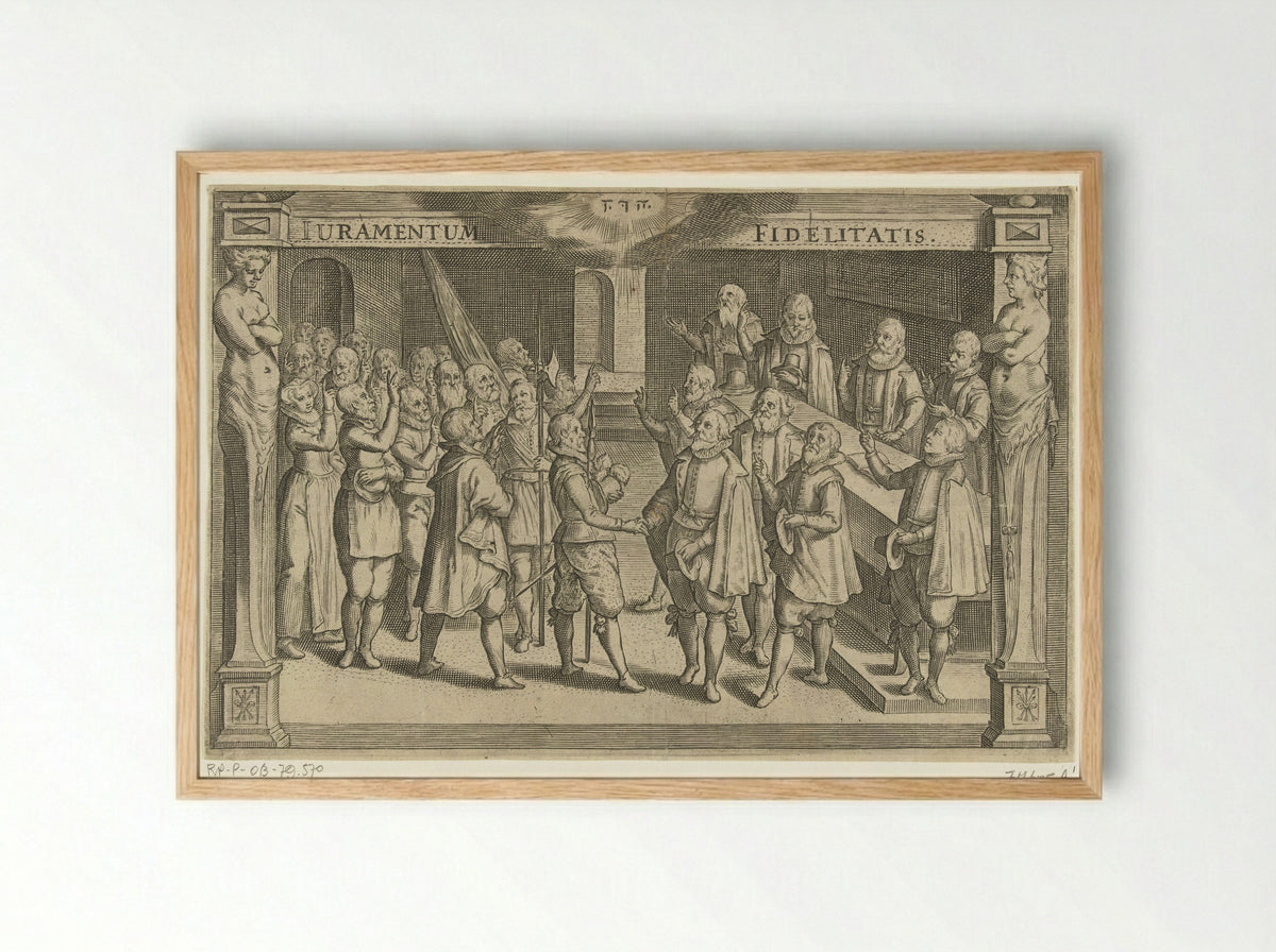 Afleggen van de eed van getrouwheid - Willem de Haen - Framed Print Wood