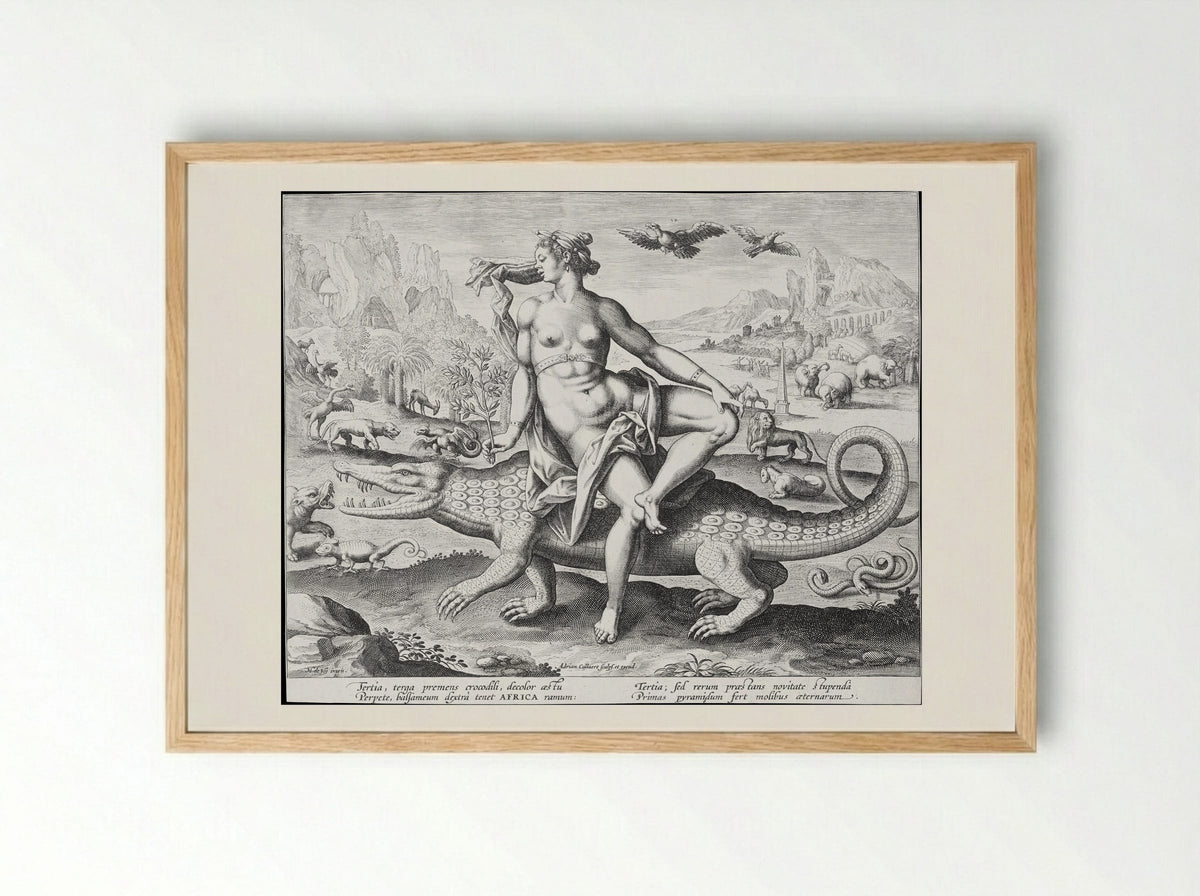 Africa (from the Four Continents series) - Adriaen Collaert - Framed Print Wood