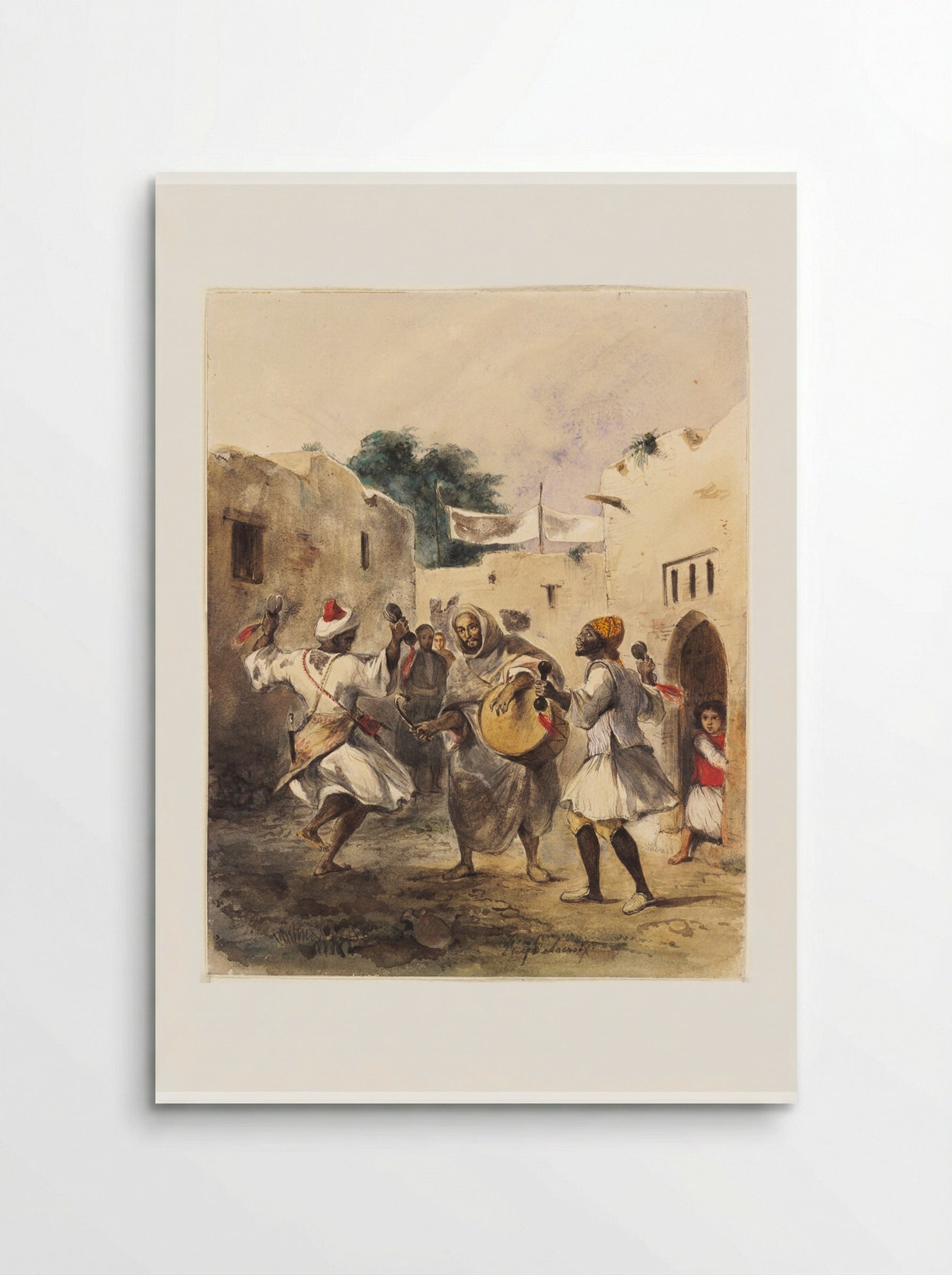 Africans Dancing in the Street - Ferdinand-Victor-Eugène Delacroix - Poster
