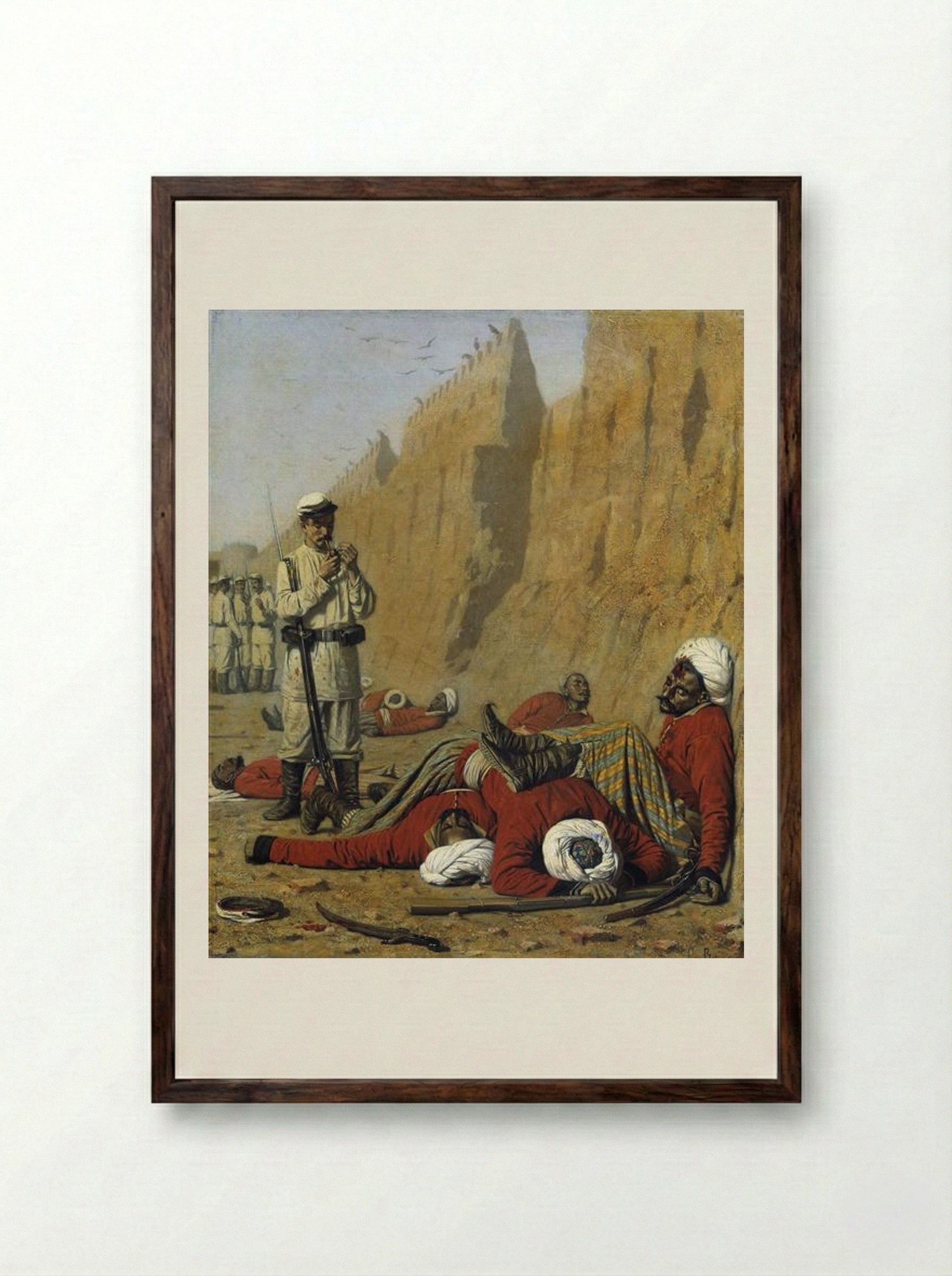 After Failure - Vasily Vereshchagin - Framed Print Dark Wood